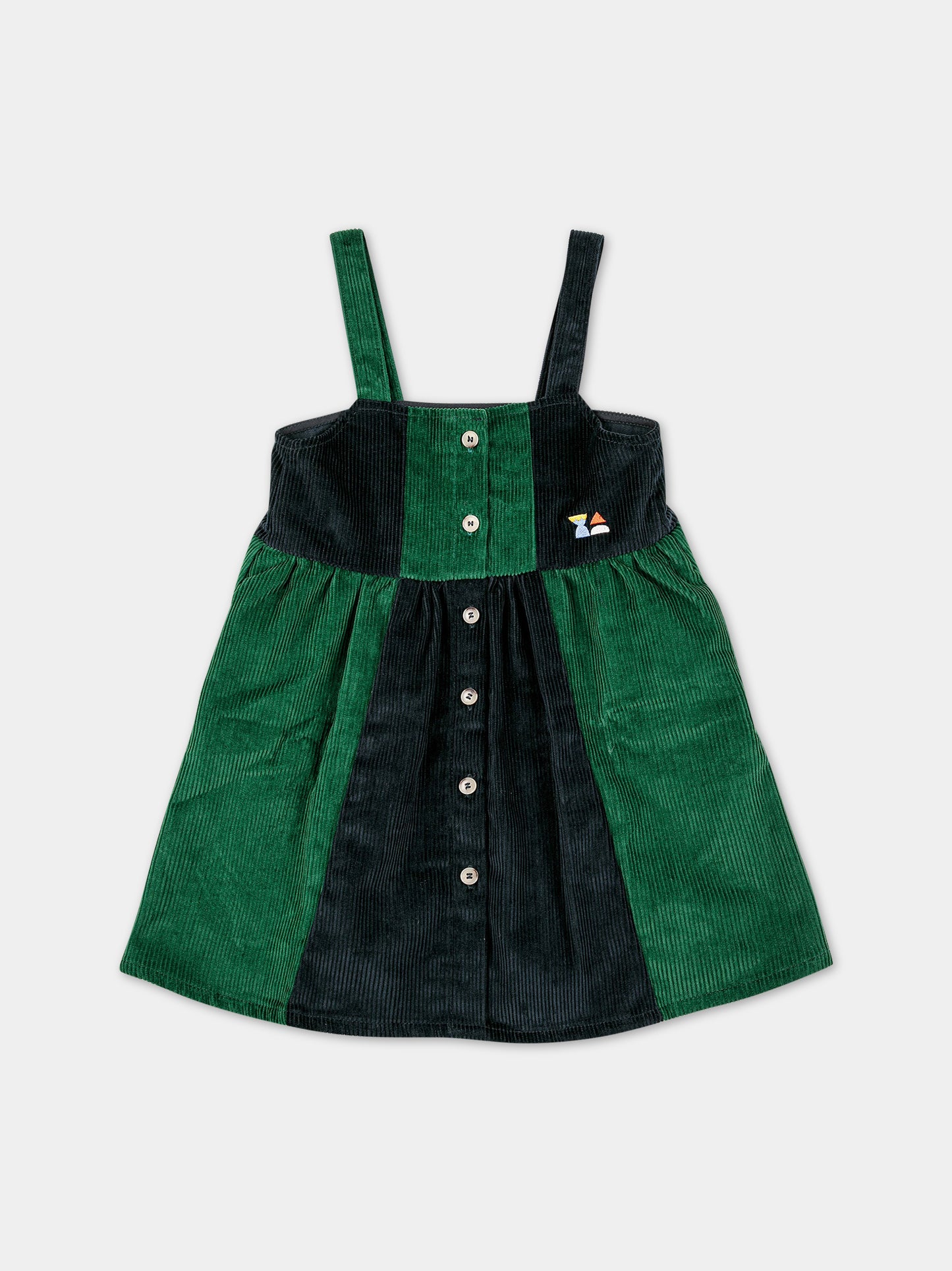 Vestito multicolor per bambina in velluto,Bobo Choses,223AC110