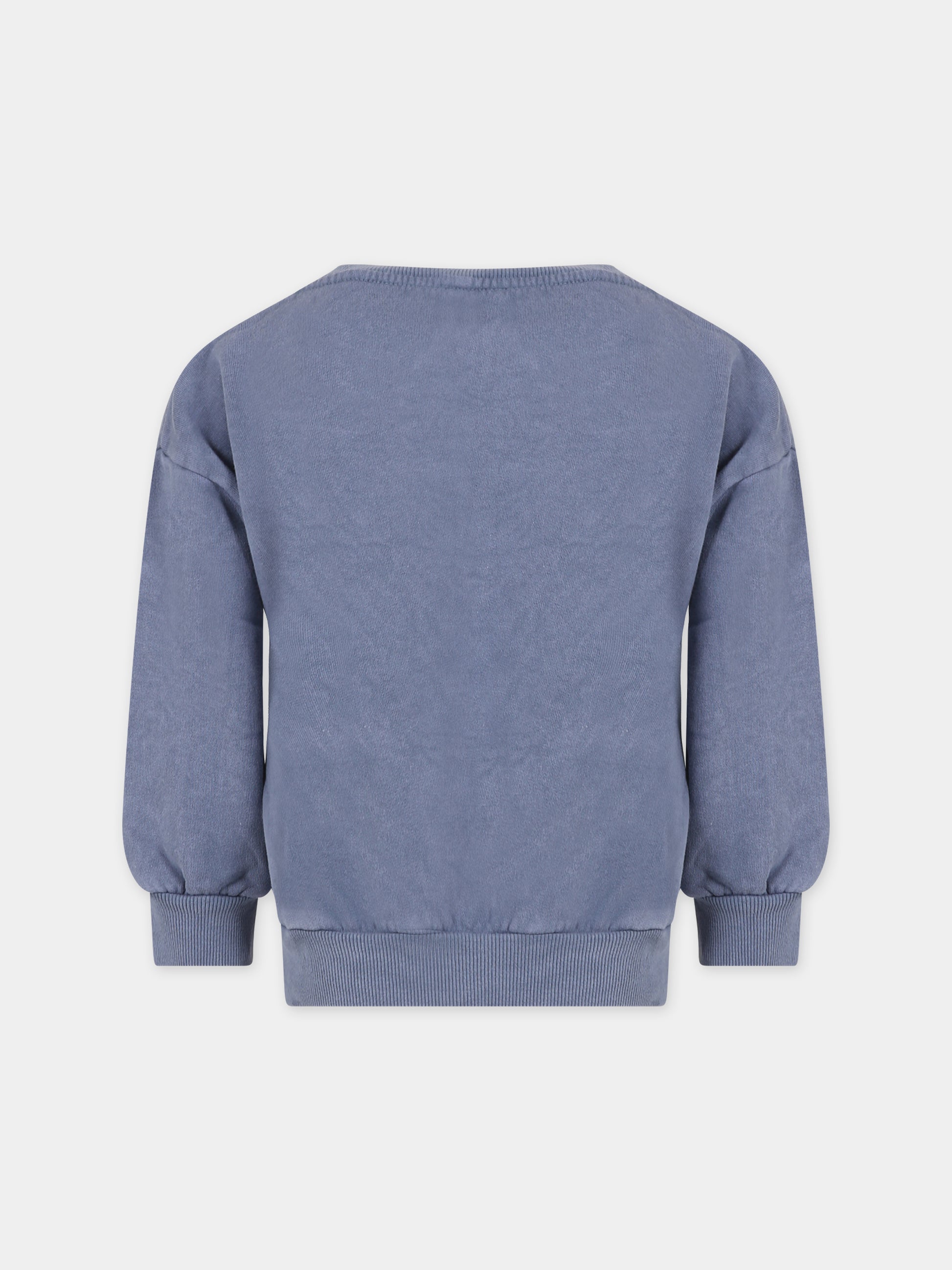 Felpa celeste per bambino con stampa albero,Bobo Choses,223AC030