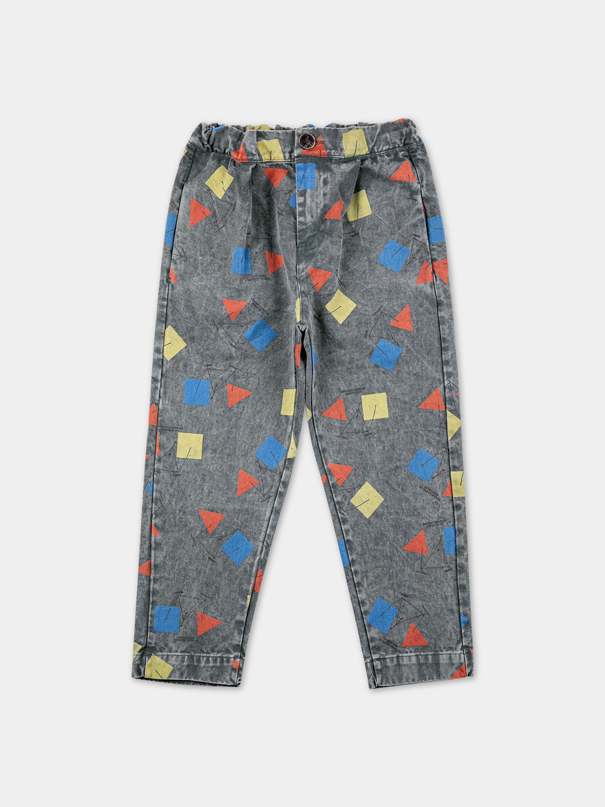 Pantalone grigio per bambino con stampa,Bobo Choses,223AC078