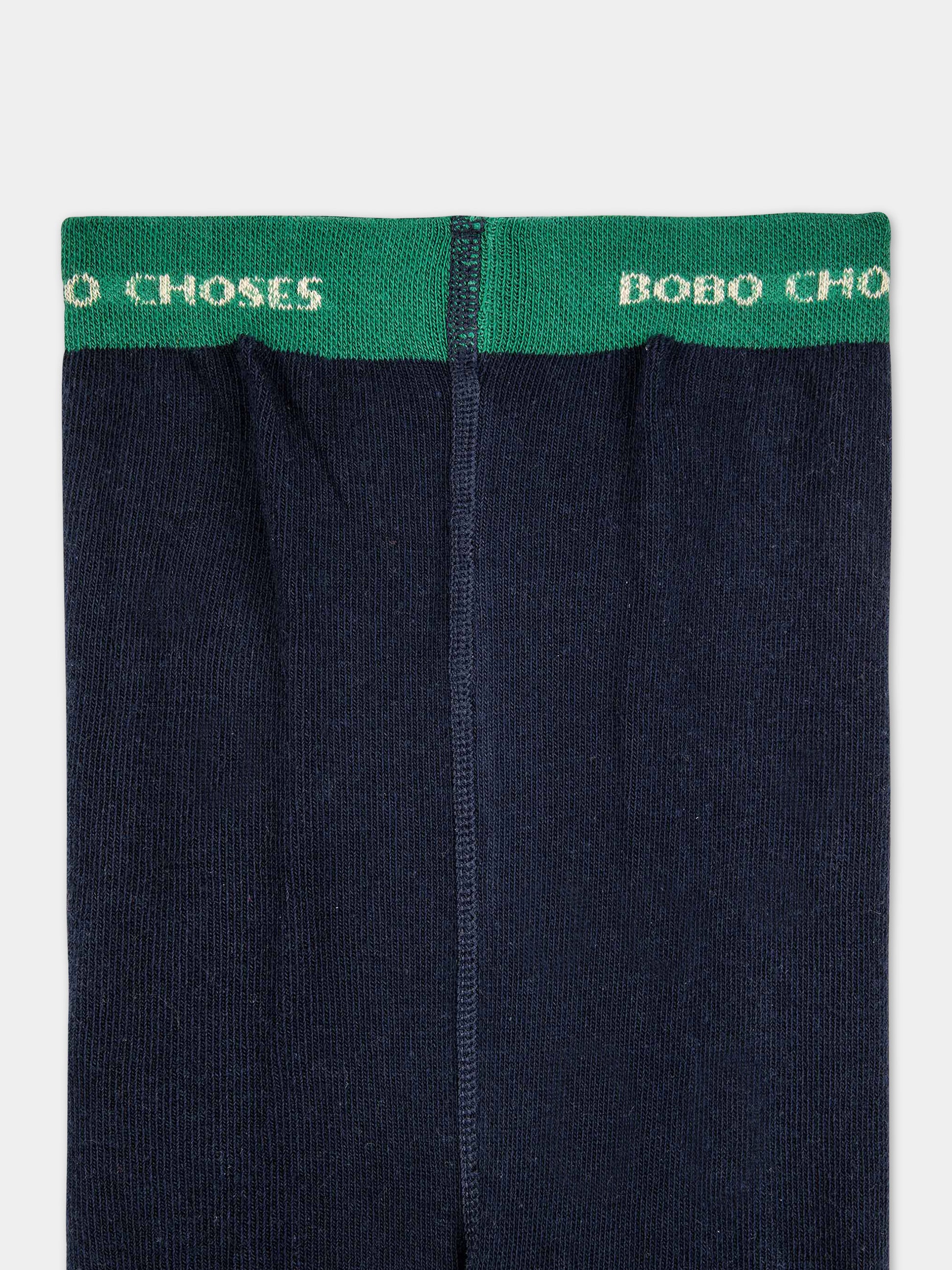 Collant blu per bambina con stampa margherite,Bobo Choses,223AI050