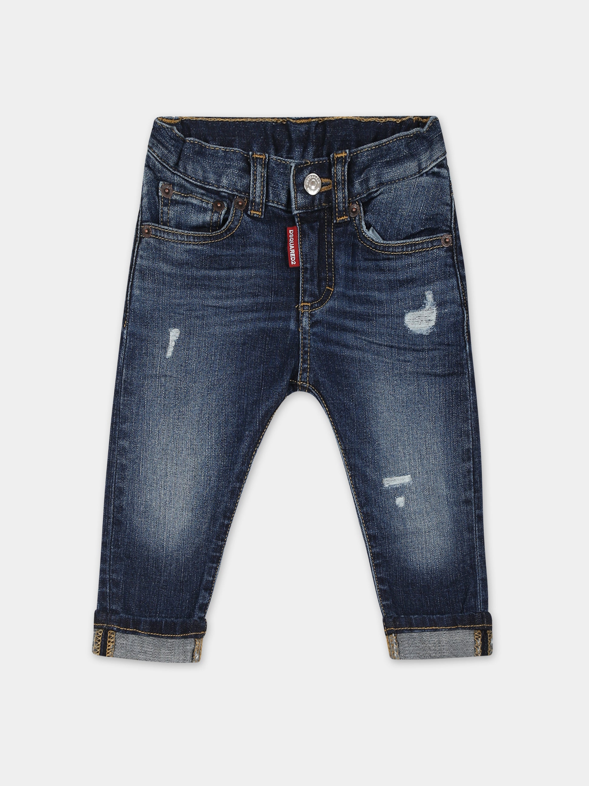 Jeans blu per neonato con logo,Dsquared2,DQ01TC D0A4M DQ01