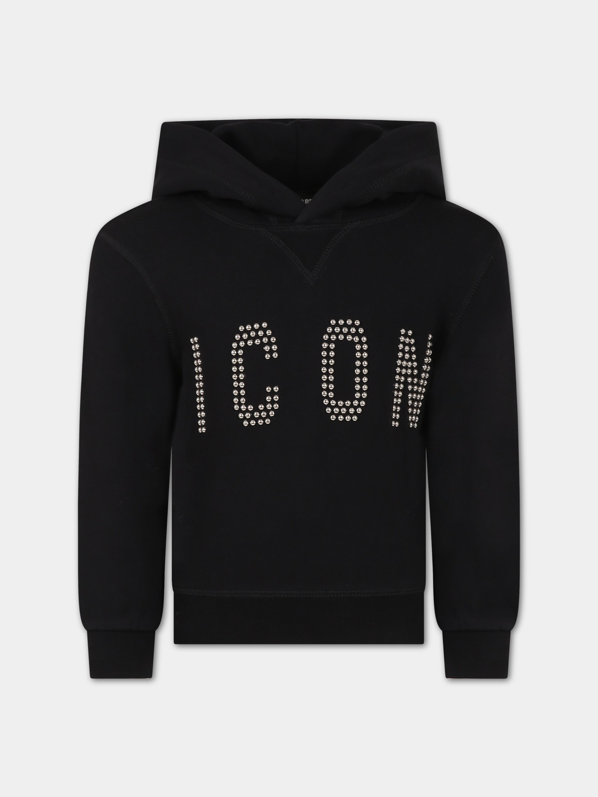 Felpa nera per bambino con scritta,Dsquared2,DQ2030 D0A22 DQ900