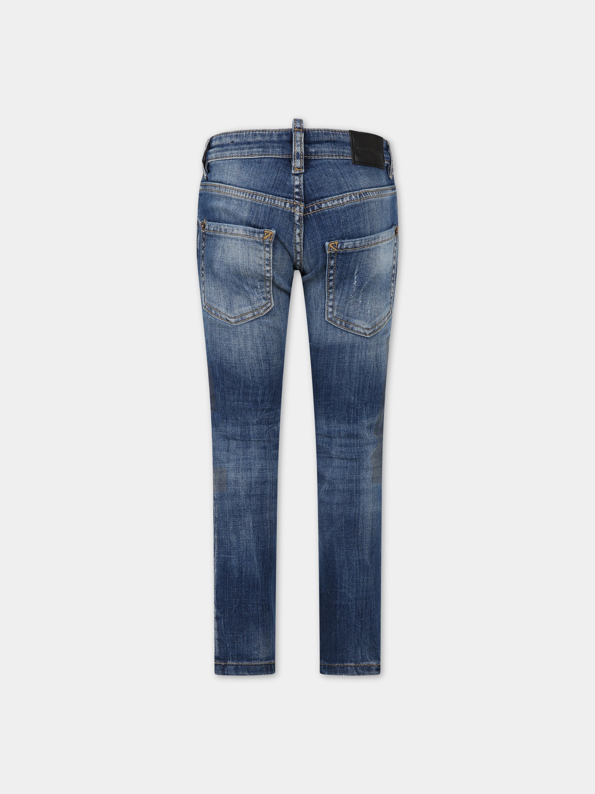 Jeans blu per bambino con logo,Dsquared2,DQ01Q3 D0A5R DQ01