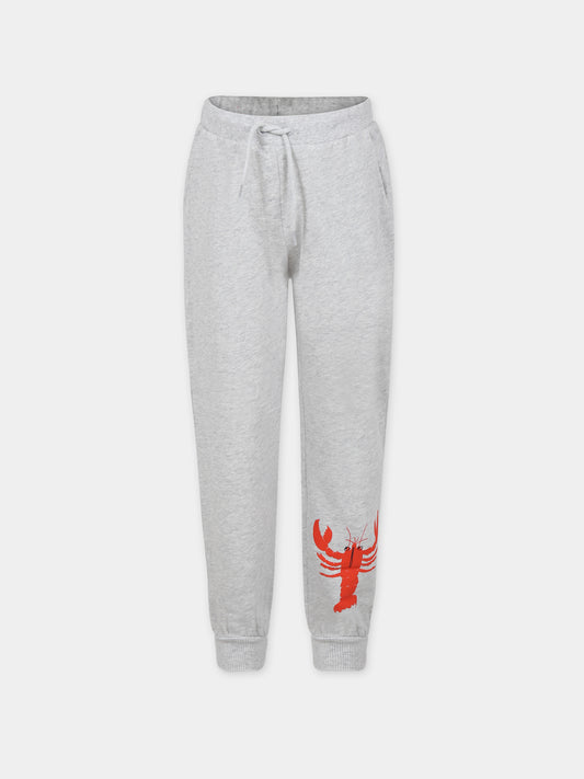 Pantaloni grigi per bambini con stampa aragosta,Mini Rodini,2373012594