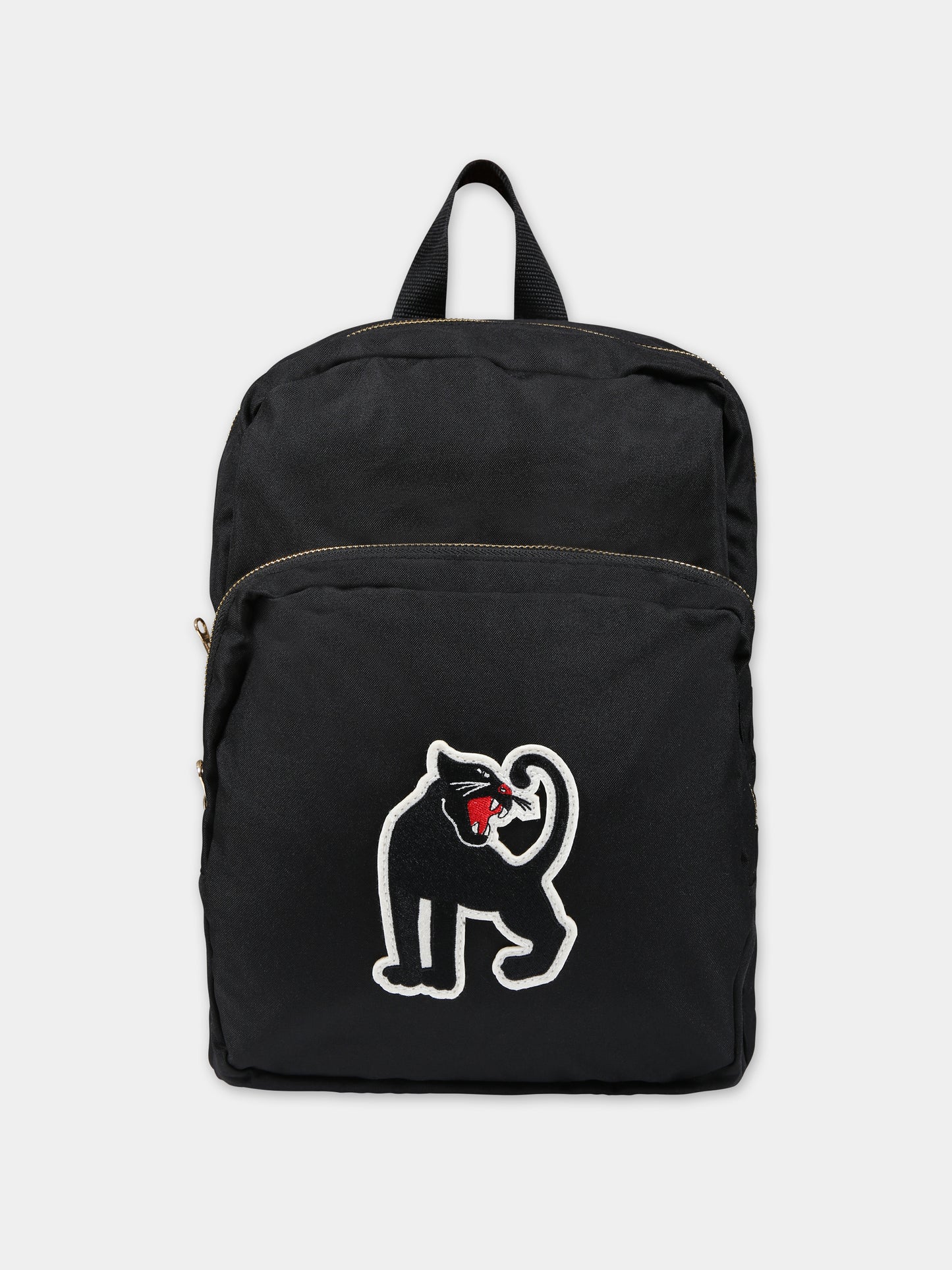 Zaino nero per bambini con pantera,Mini Rodini,1100012099