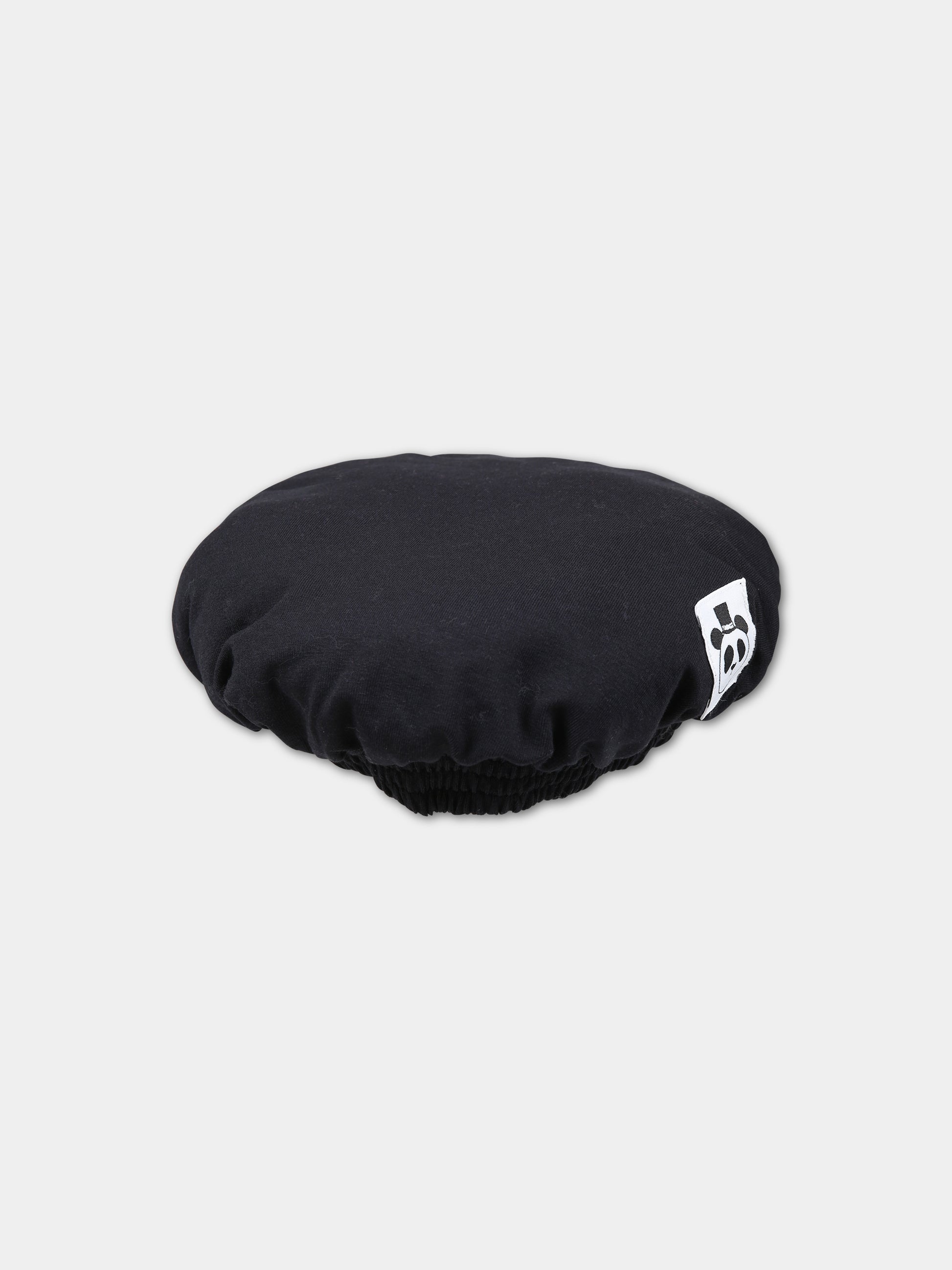 Basco nero per bambini con panda,Mini Rodini,1000014899