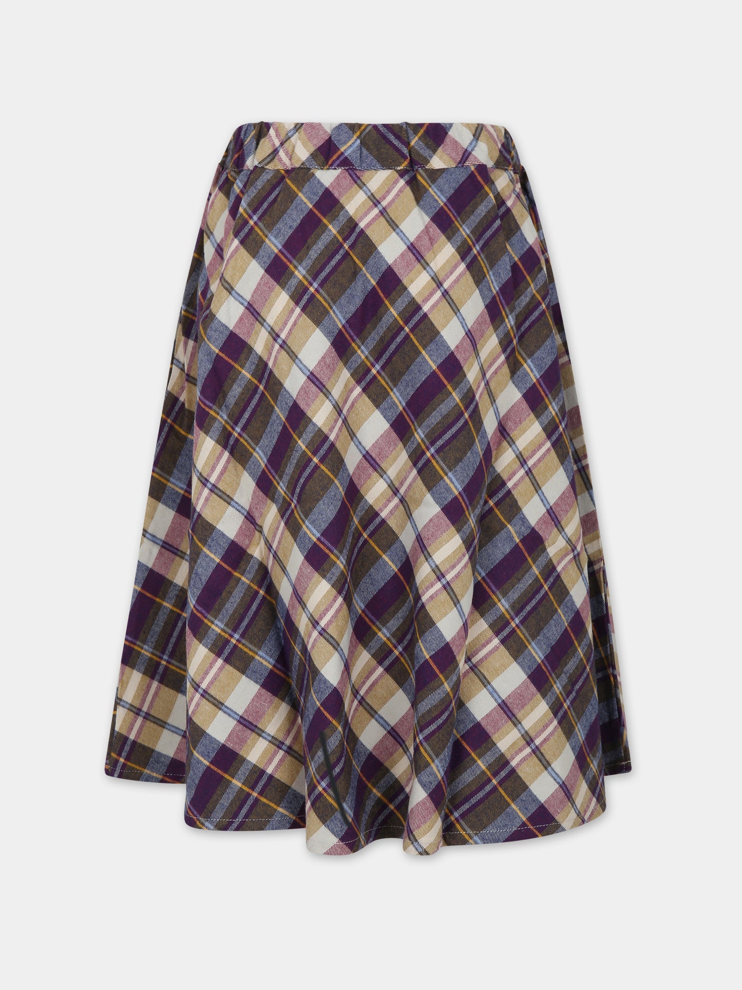 Gonna causal multicolor per bambina con motivo tartan,The New Society,W23KWVSK13C2