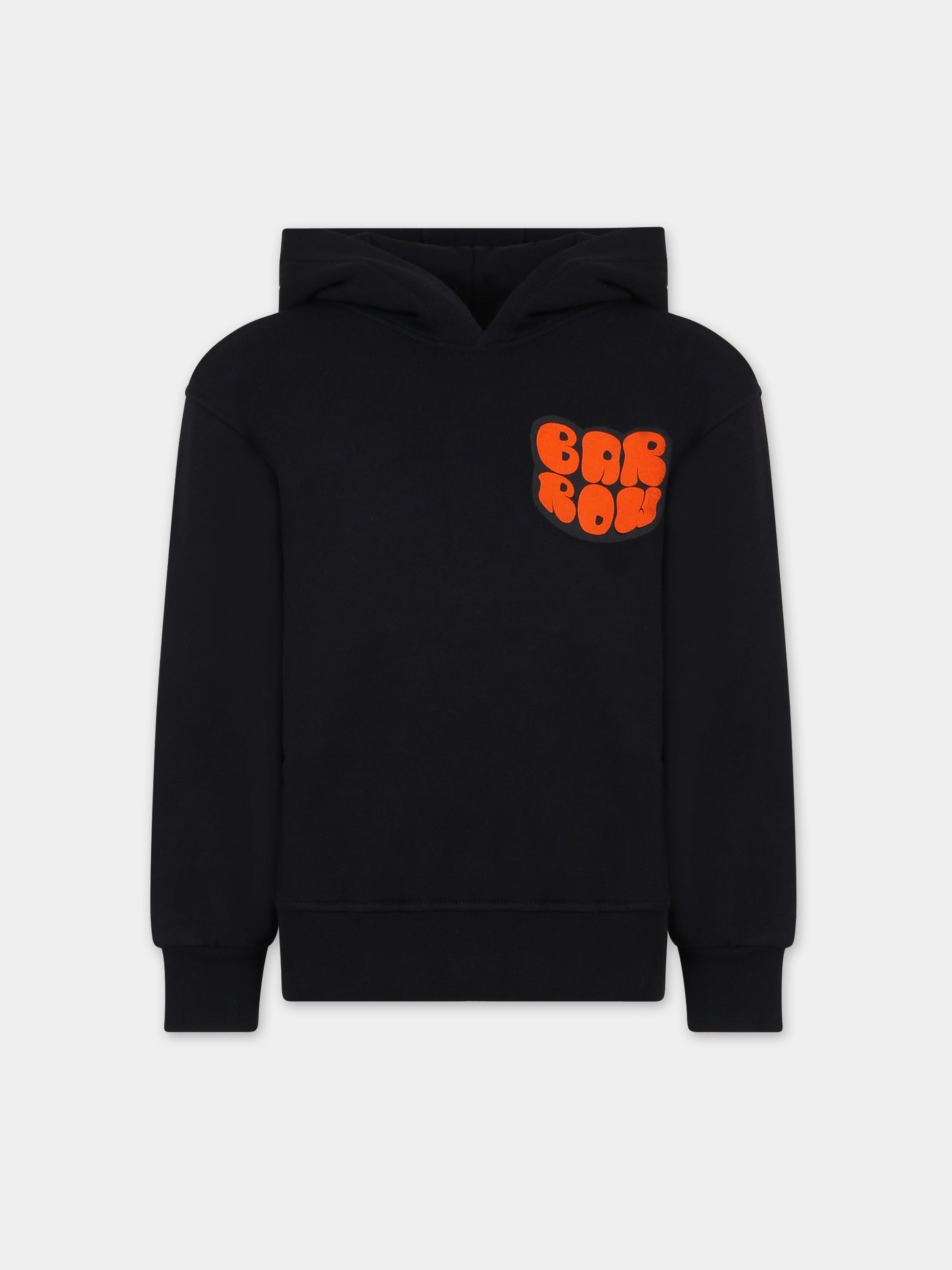 Felpa nera per bambini con logo e smile,Barrow,F3BKJUHS071 110