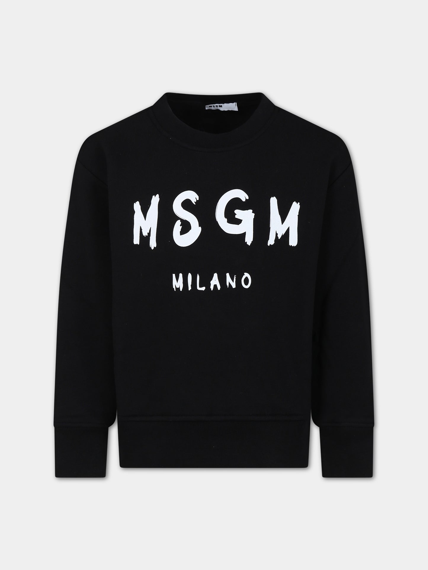 Felpa nera per bambini con logo,Msgm Kids,F3MSJUSW022 110