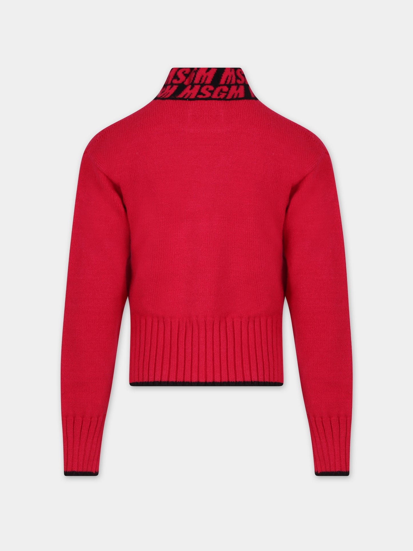 Dolcevita fucsia per bambina con logo,Msgm Kids,F3MSJGJP073 044