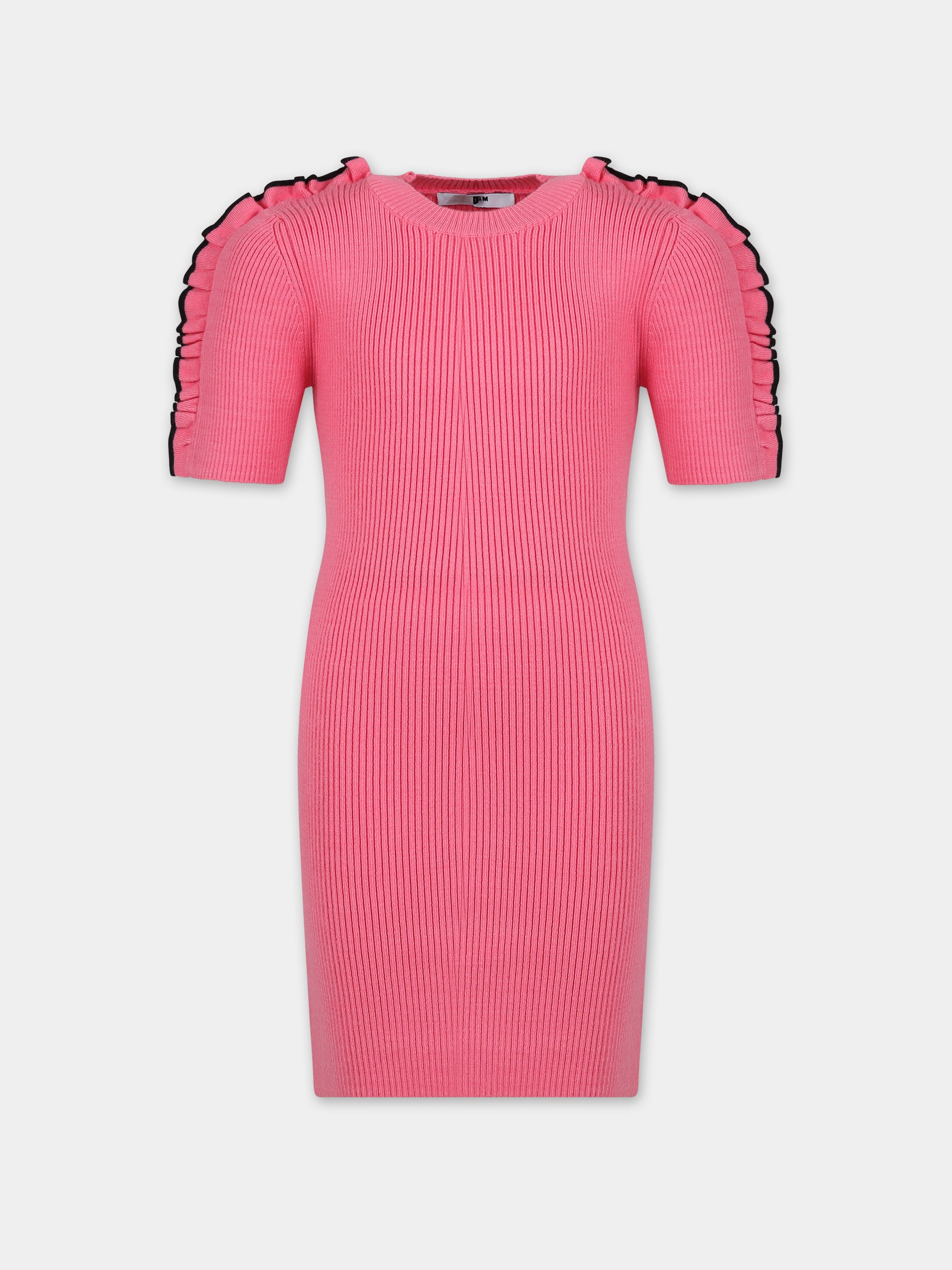 Vestito rosa per bambina con logo,Msgm Kids,F3MSJGDR124 045