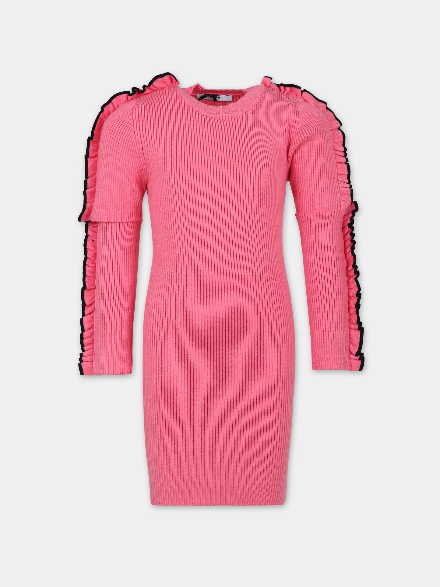 Vestito rosa per bambina con logo,Msgm Kids,F3MSJGDR124 045