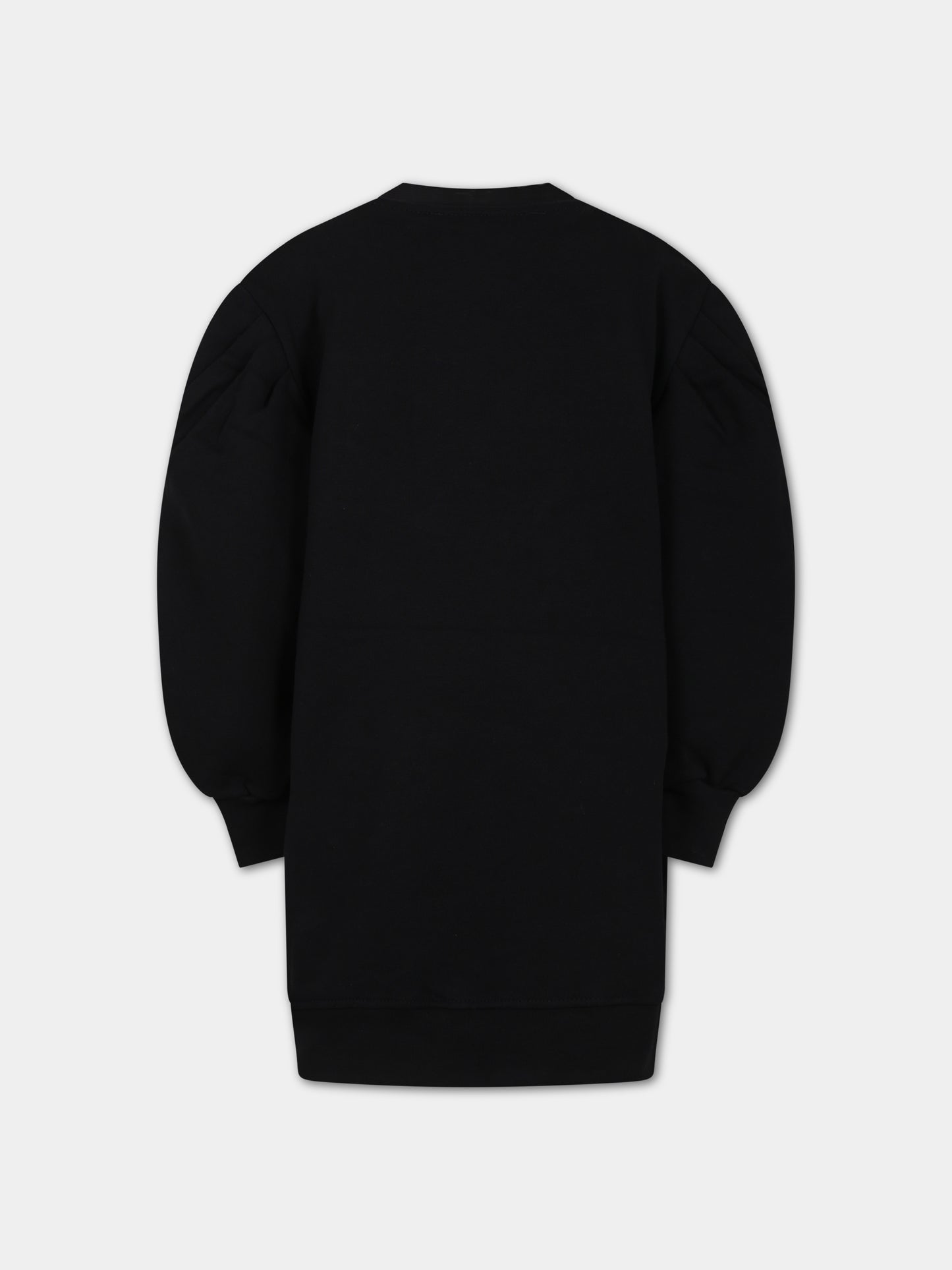 Vestito nero per bambina con logo,Msgm Kids,F3MSJGDR138 110