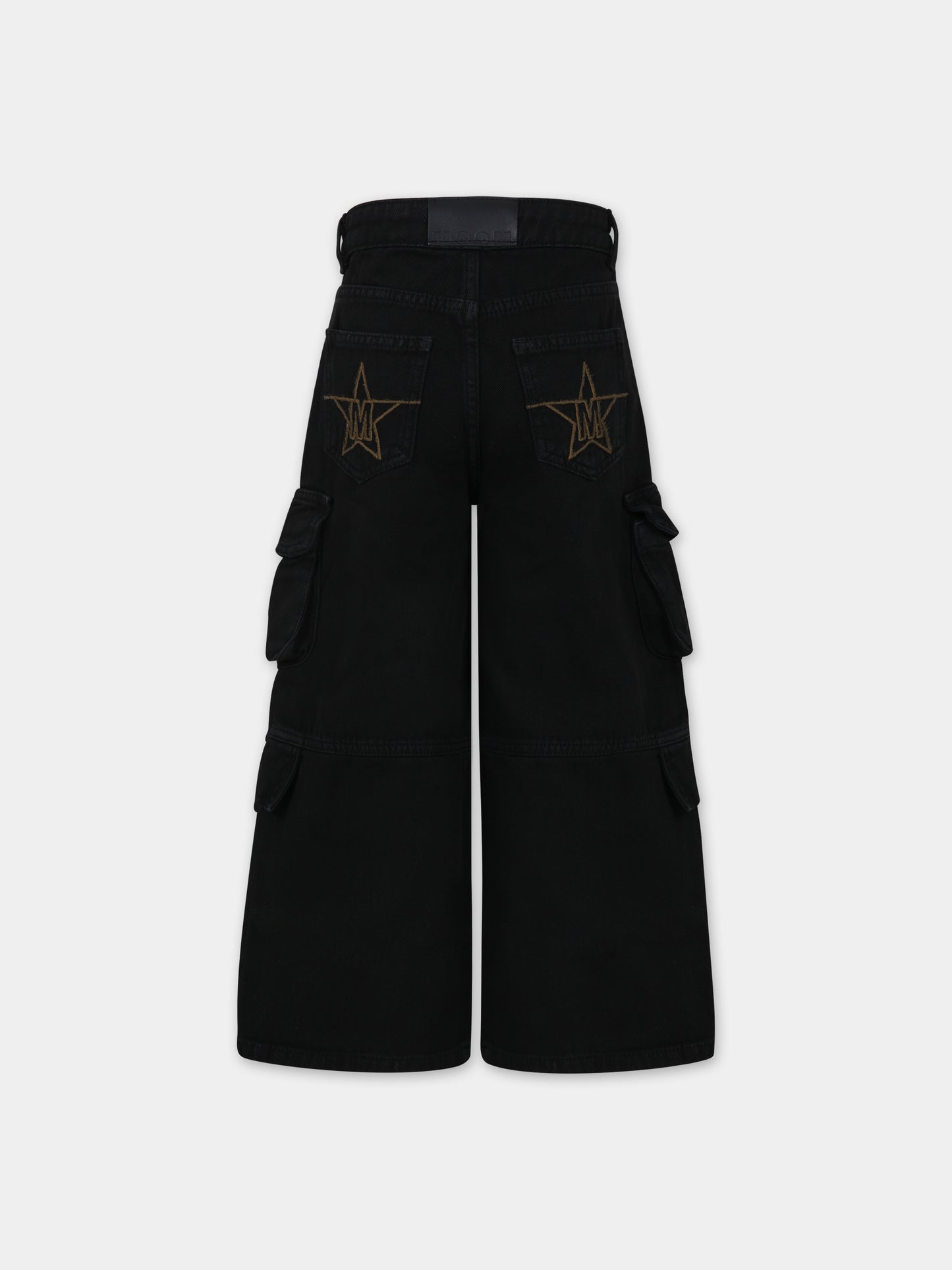 Jeans neri per bambina con logo,Msgm Kids,F3MSJGDP050 110