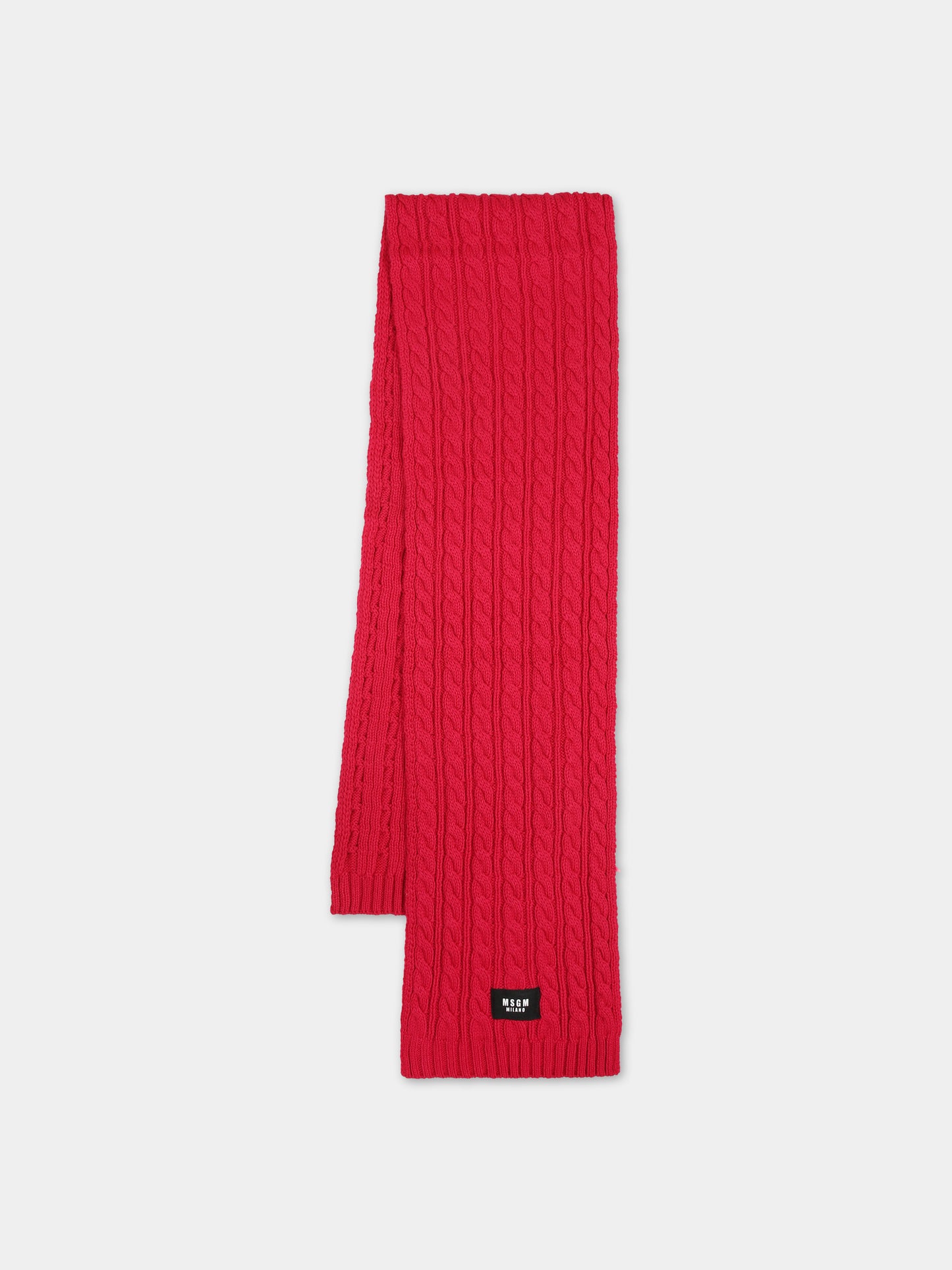 Sciarpa fucsia per bambina con logo,Msgm Kids,F3MSJUSC056 044