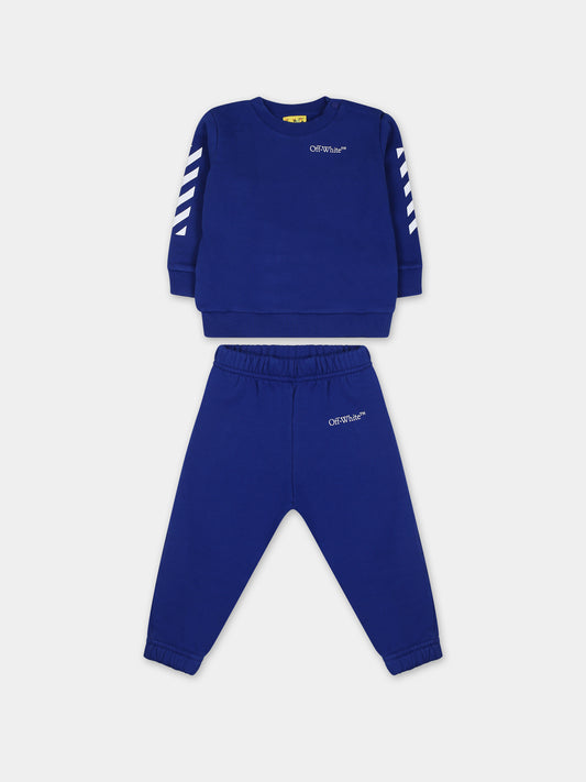 Tuta blu per neonato,Off White,OB2X003F23FLE0014501