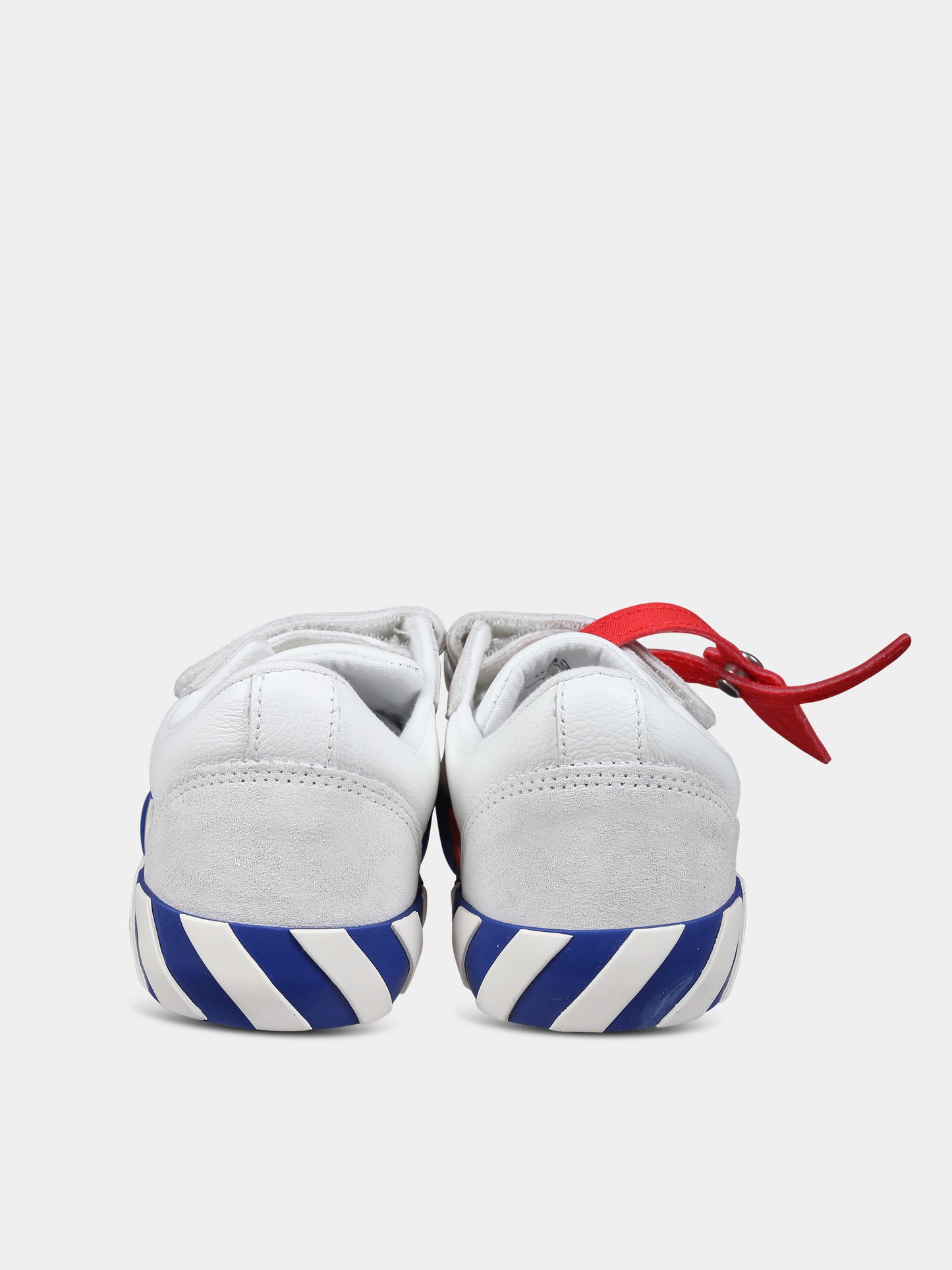 Sneakers basse bianche per bambini con iconica freccia,Off White,OBIA005F23LEA0010169