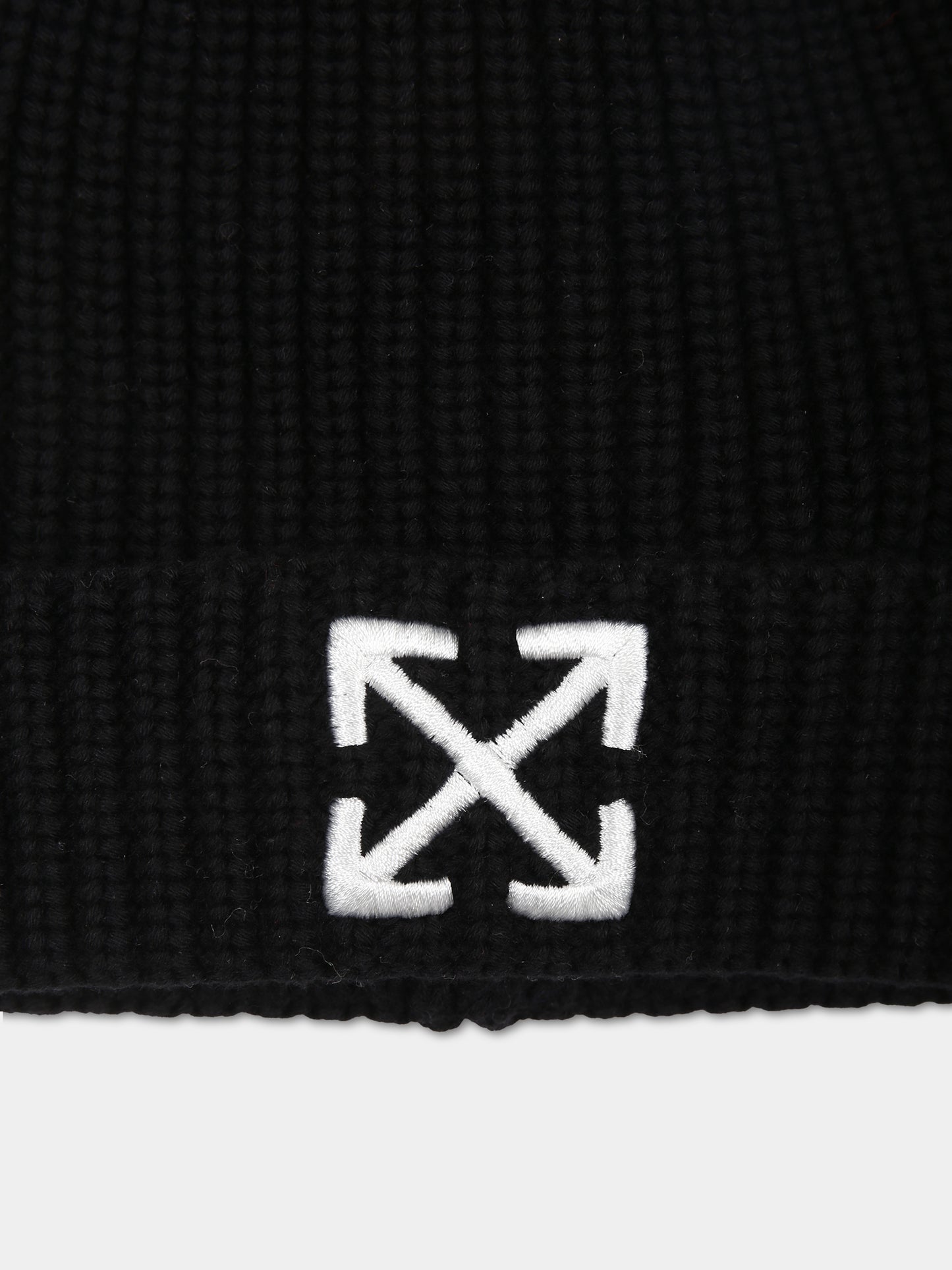 Cappello nero per bambini,Off White,OBLC001F23KNI0011001