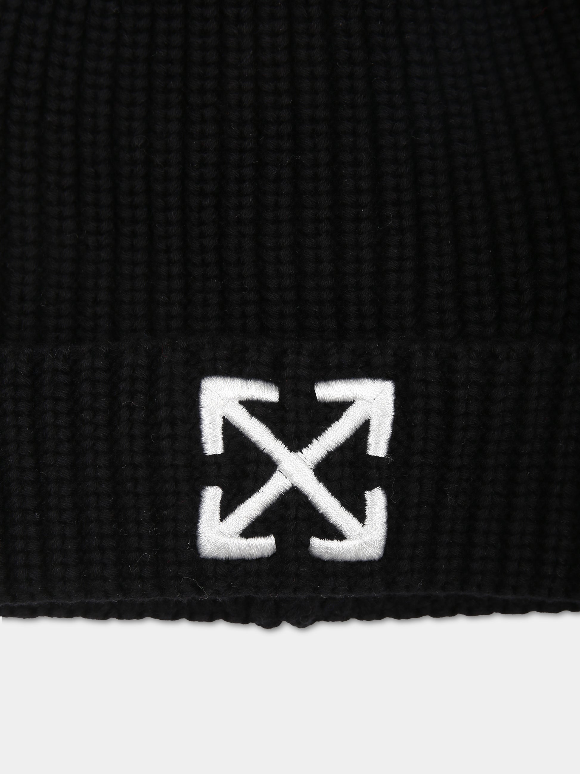 Cappello nero per bambini,Off White,OBLC001F23KNI0011001