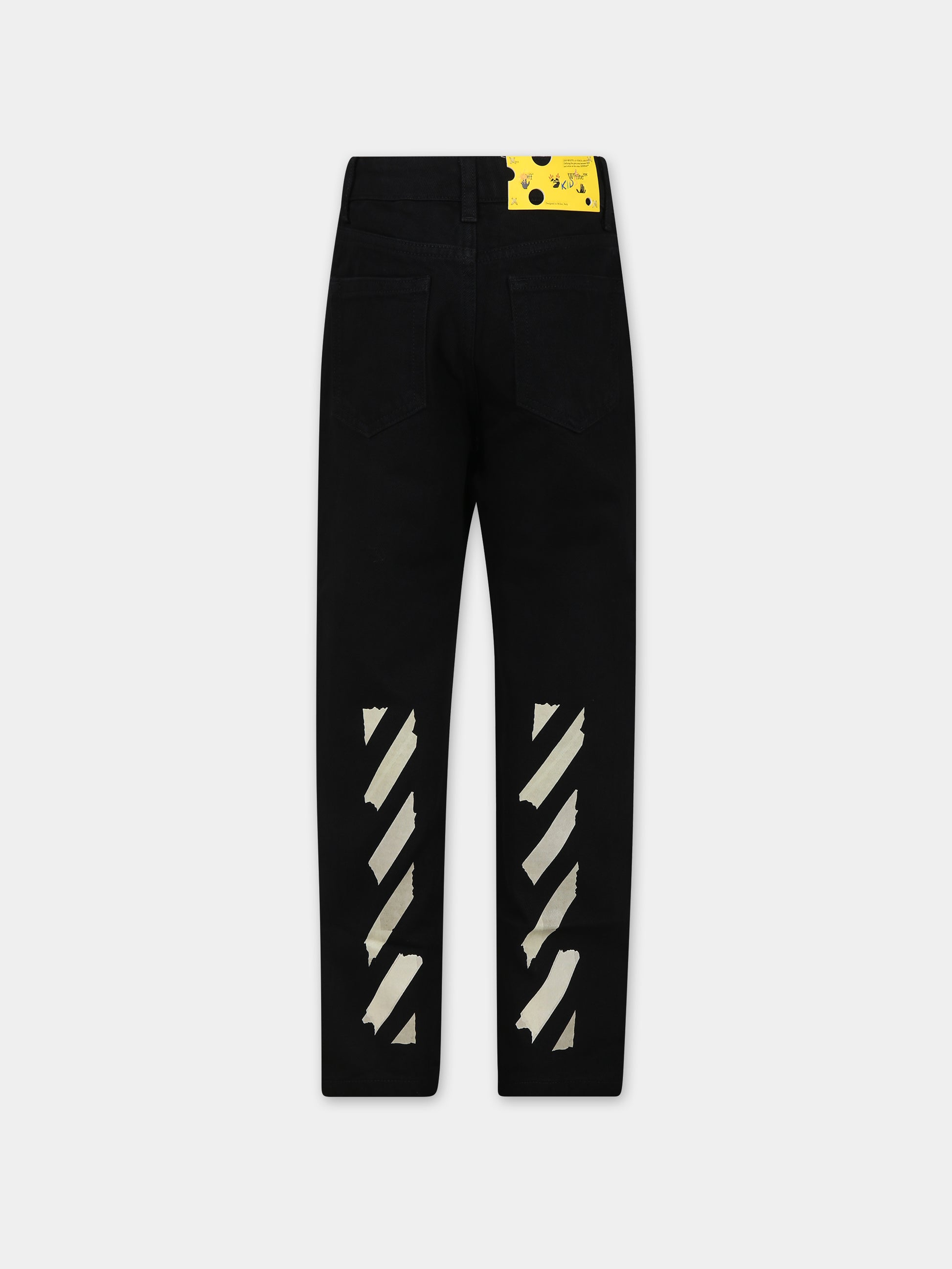 Jeans neri per bambino,Off White,OBYA001F23DEN0030701