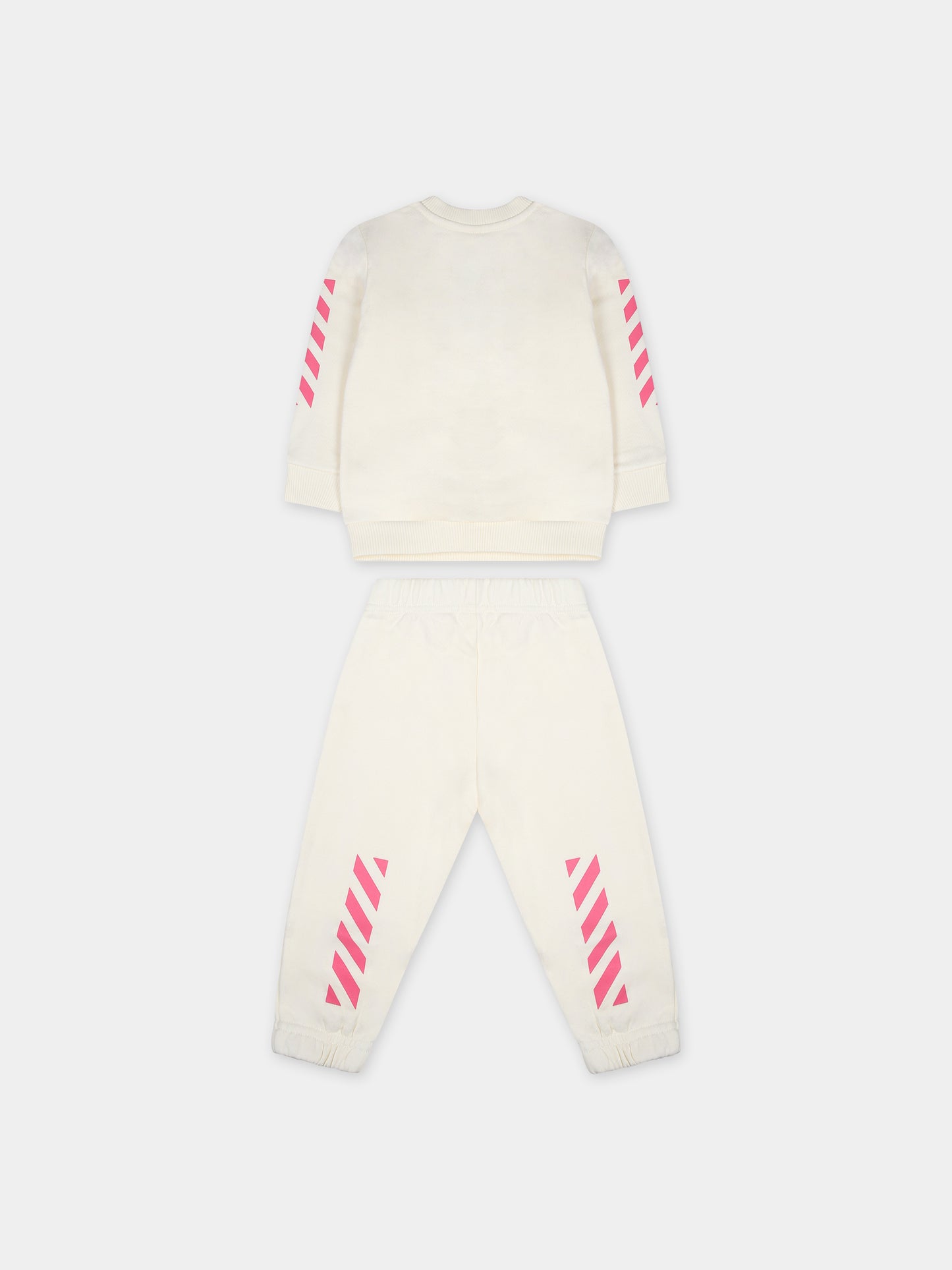 Completo bianco per neonata con logo,Off White,OG2X003F23FLE0010332