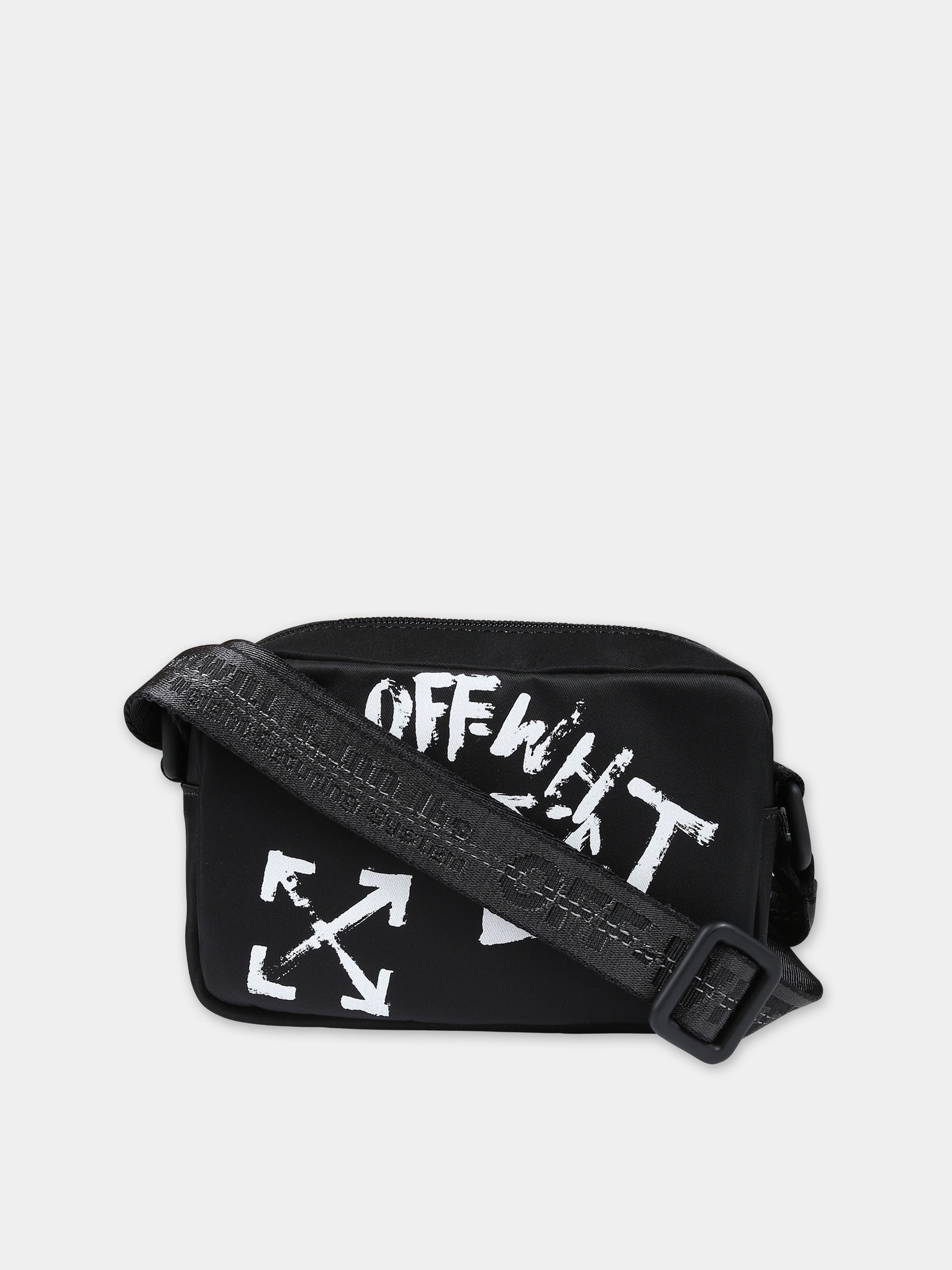 Borsa nera per bambina con logo,Off White,OGNX002F23FAB0011010