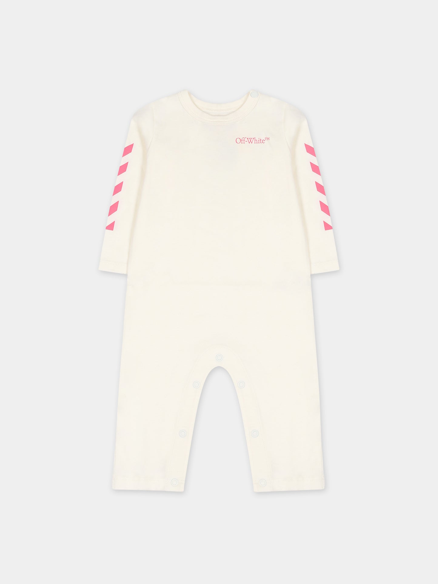 Tutina bianca per neonata con logo,Off White,OGXG001F23JER0010332