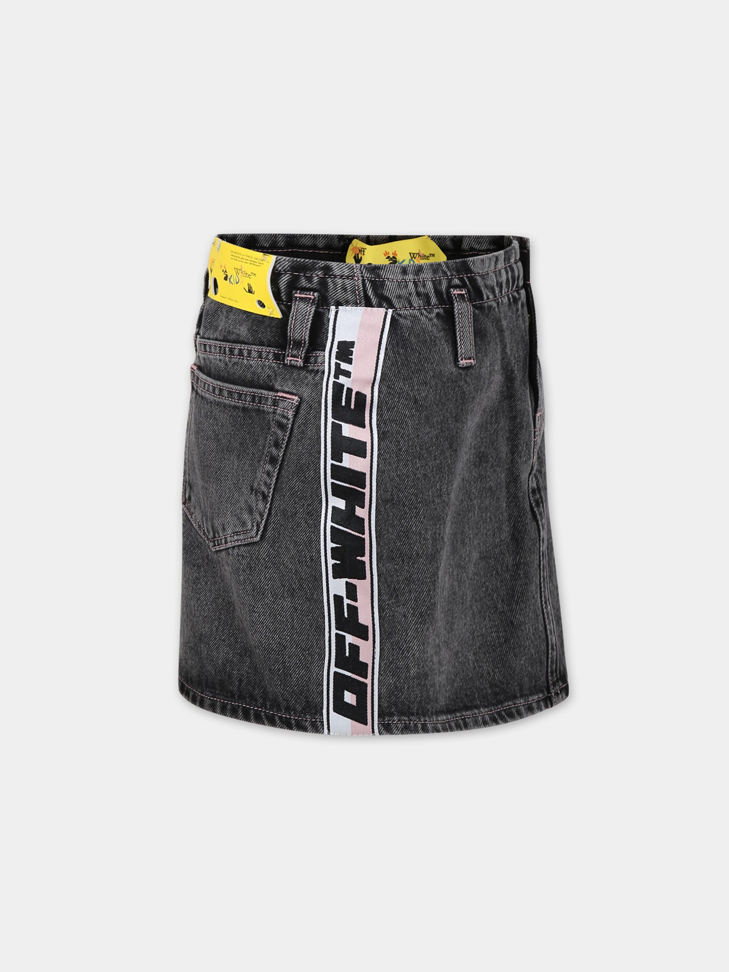 Gonna grigia per bambina,Off White,OGYF004F23DEN0010710