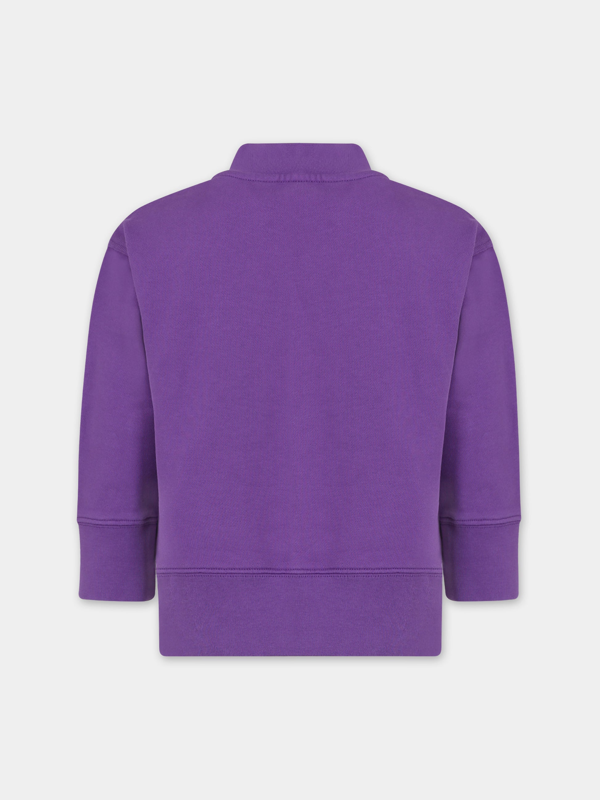 Felpa viola per bambini con logo,Palm Angels,PBBA001C99FLE0043701