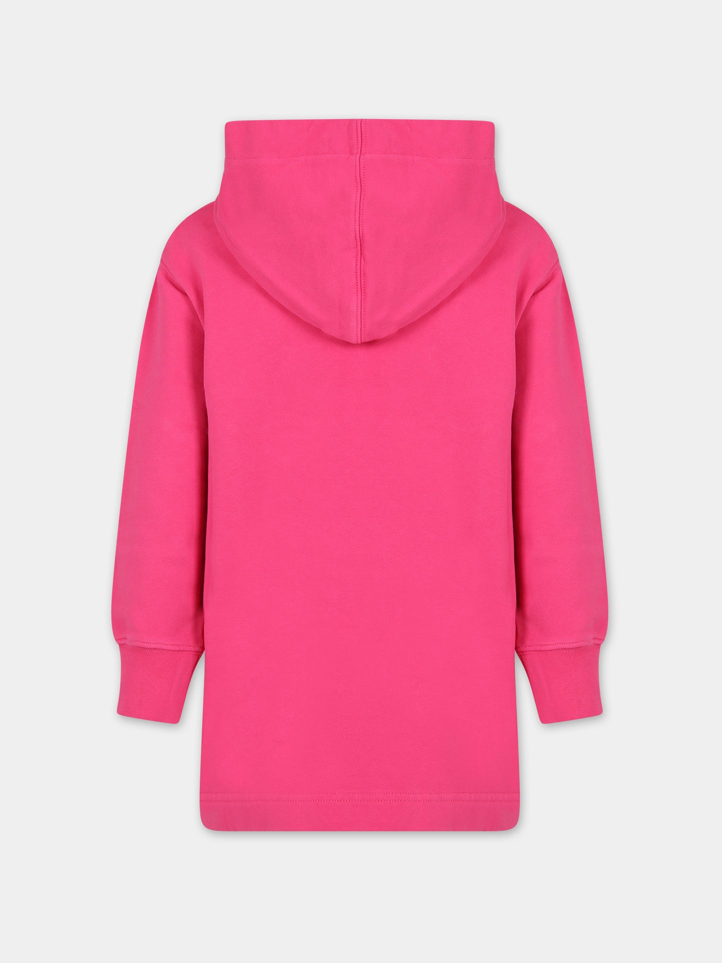 Vestito fucsia per bambina con logo,Palm Angels,PGDB004C99FLE0013201