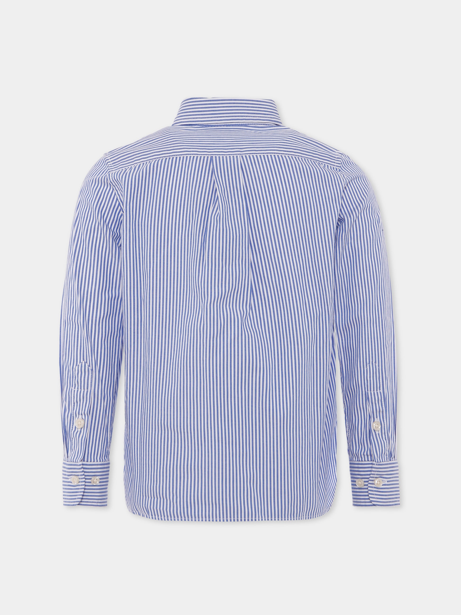 Camicia celeste per bambino con logo,Ralph Lauren Kids,819240001 BSR BLUE/WHITE