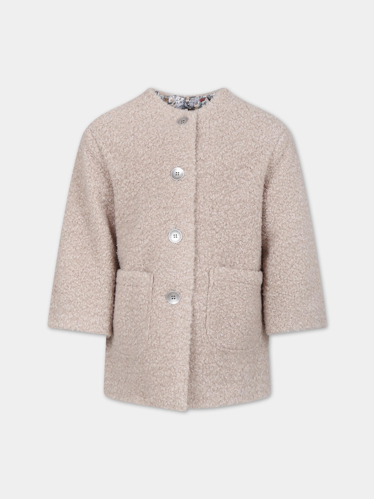 Ecopelliccia beige per bambina,Caffe' D'orzo,ZT2A60 U0092 108