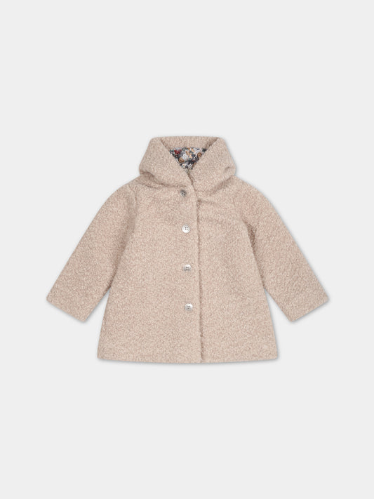 Ecopelliccia beige per neonata,Caffe' D'orzo,ZT2010 U0092 108