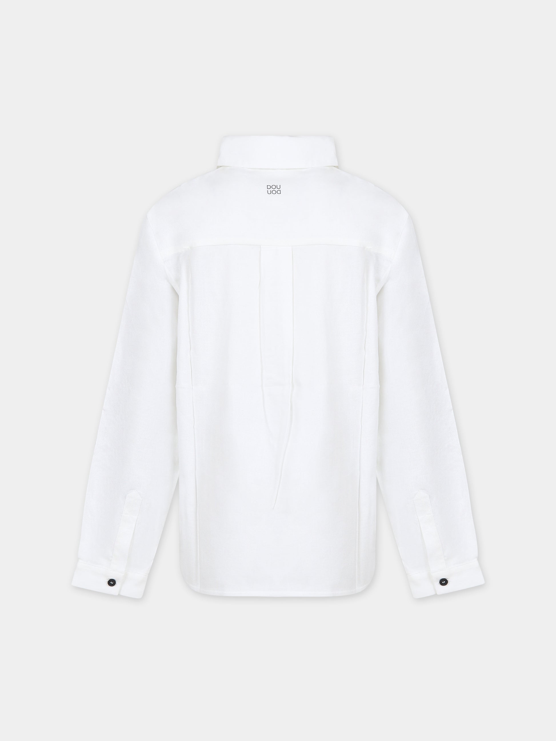 Camicia bianca per bambina con logo,Douuod Kids,DT5P00 P0342 100