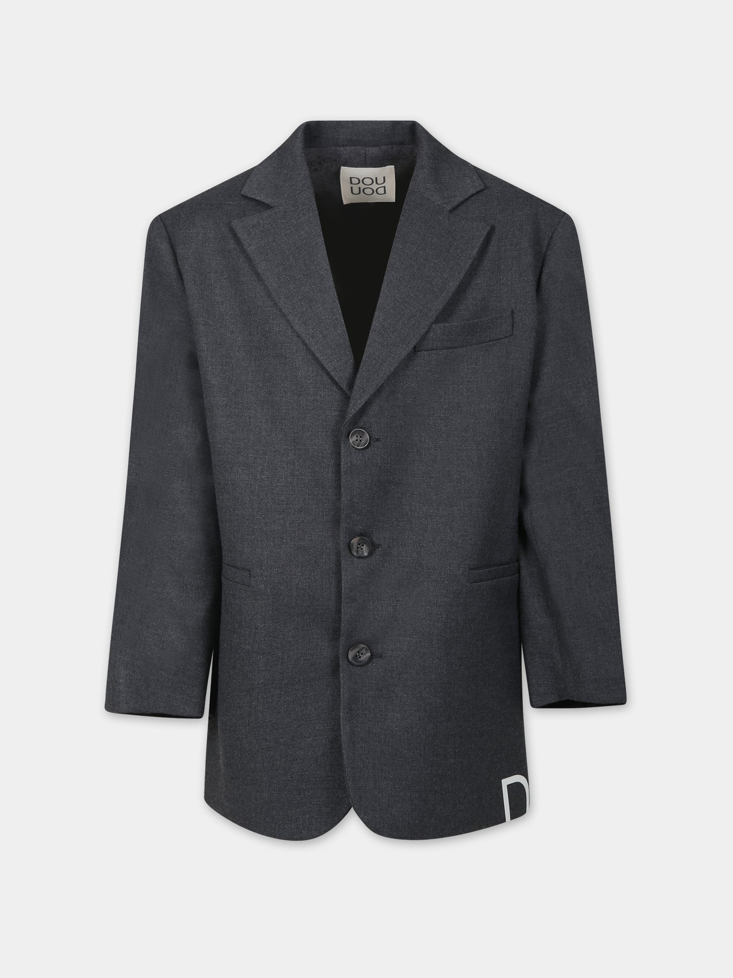 Giacca grigia per bambina con logo,Douuod Kids,DT2P14 I0111 811