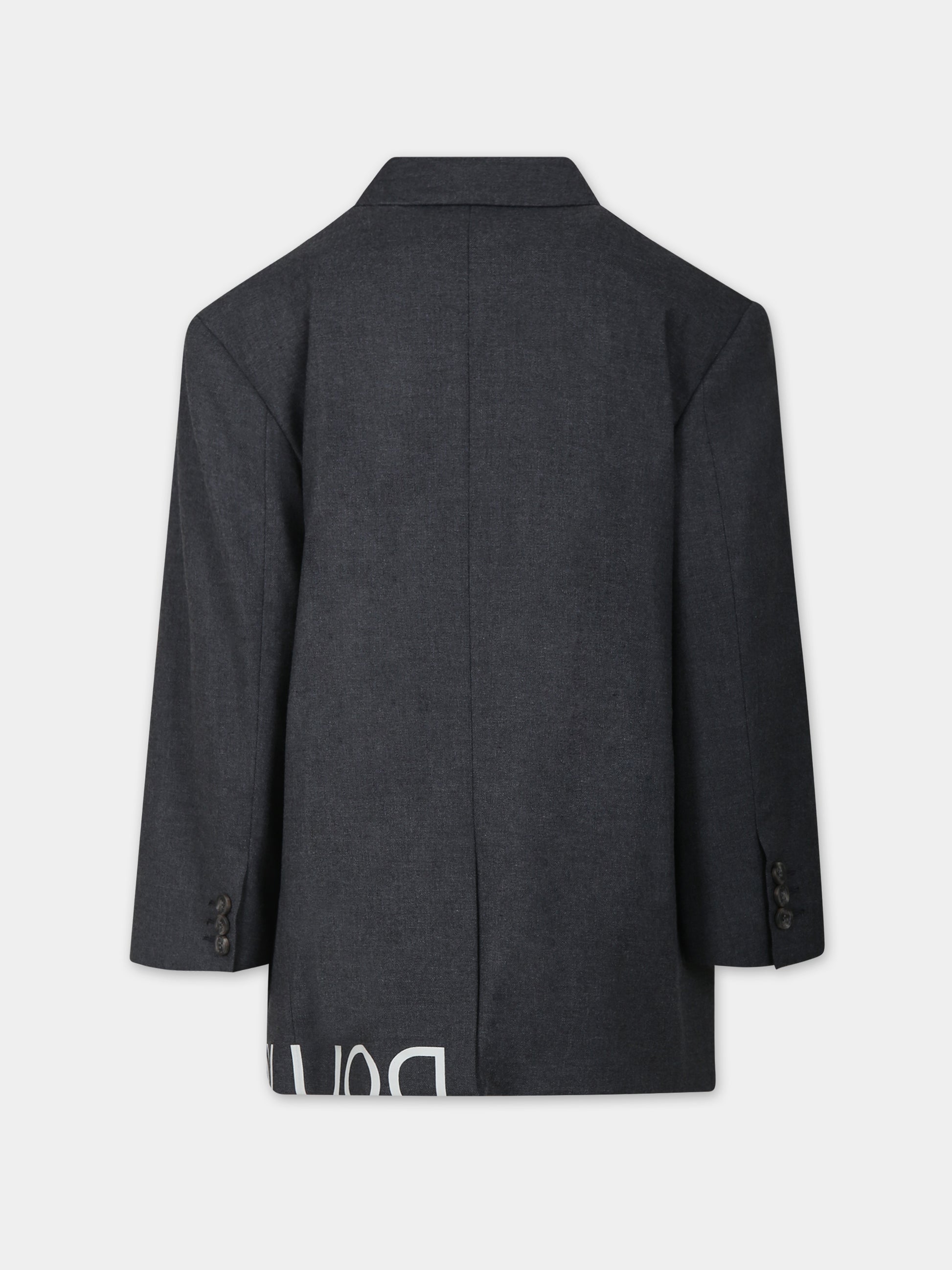 Giacca grigia per bambina con logo,Douuod Kids,DT2P14 I0111 811