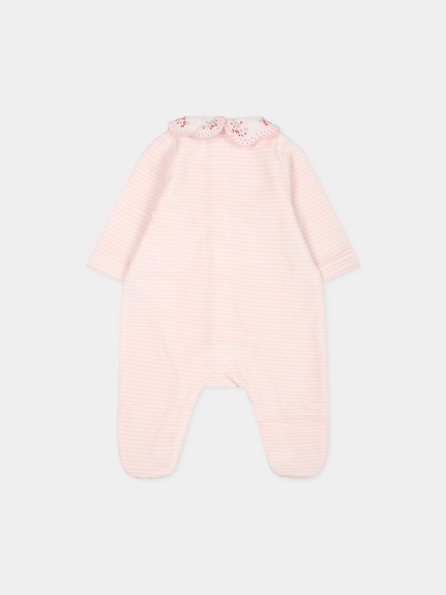 Tutina rosa per neonata con ricami,Tartine Et Chocolat,TX54130-31