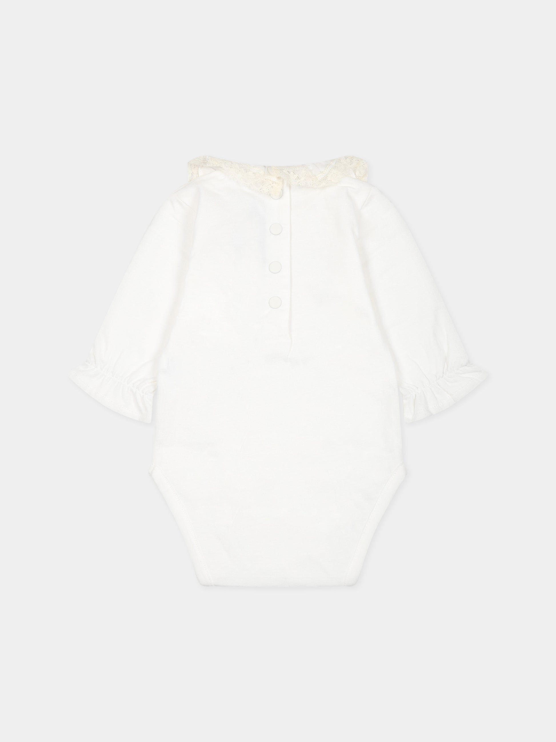 Body avorio per neonata con ricamo,Tartine Et Chocolat,TX11021-13