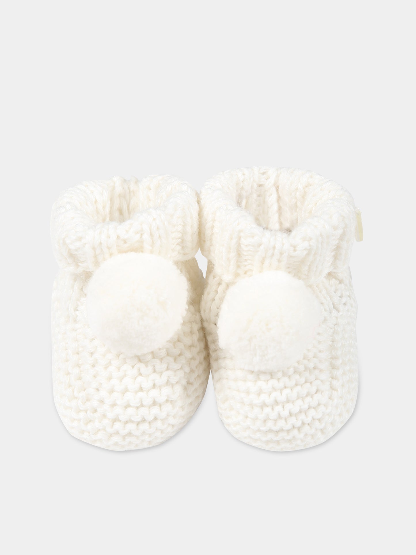 Babbucce avorio per neonati con pom pon,Tartine Et Chocolat,TX89000-13