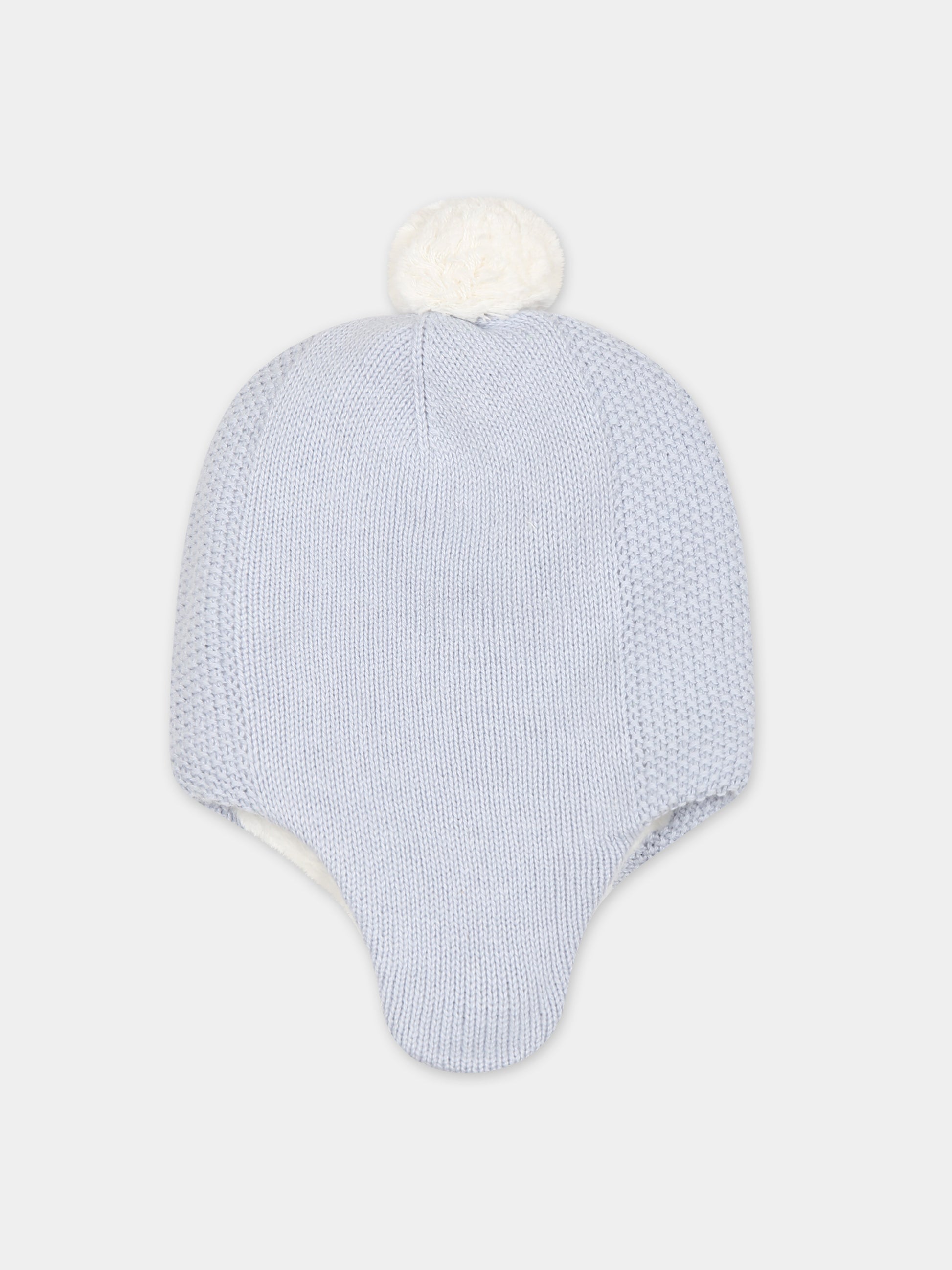 Berretto celeste per neonato con pon pon,Tartine Et Chocolat,TX90020-42