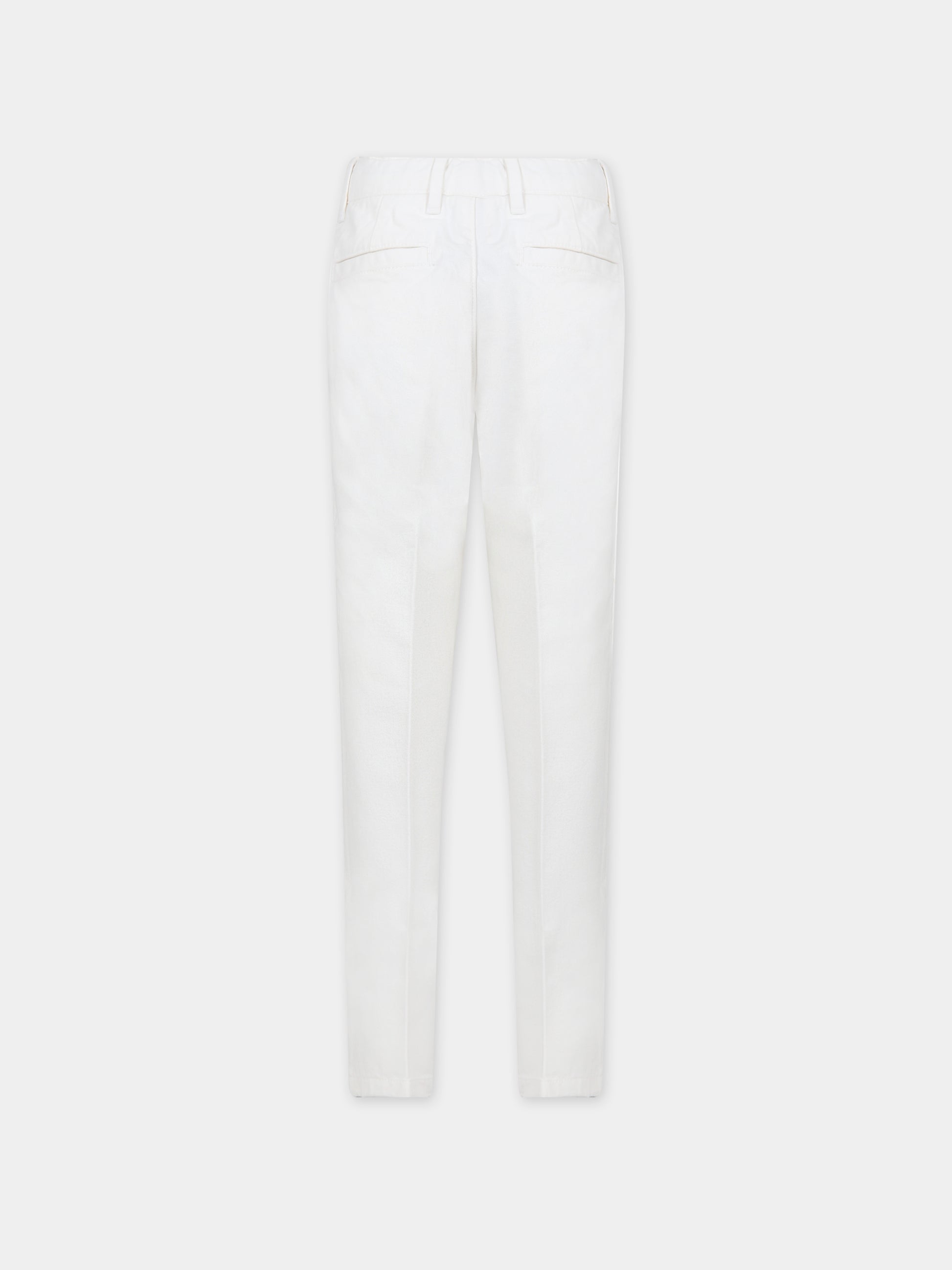 Pantaloni avorio per bambino con logo,Fay Kids,FT6P10 Z1772 101