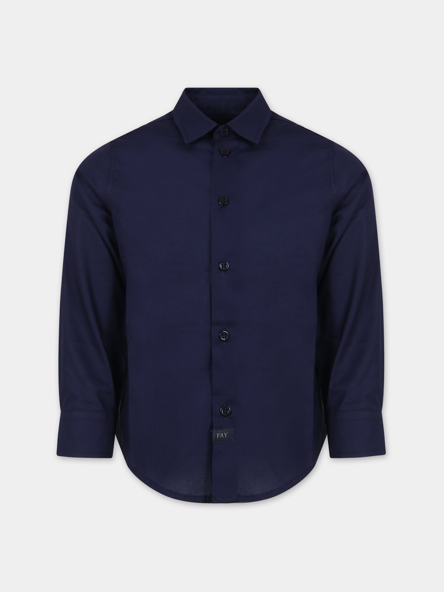 Camicia blu per bambino con logo,Fay Kids,FT5P30 P0343 667