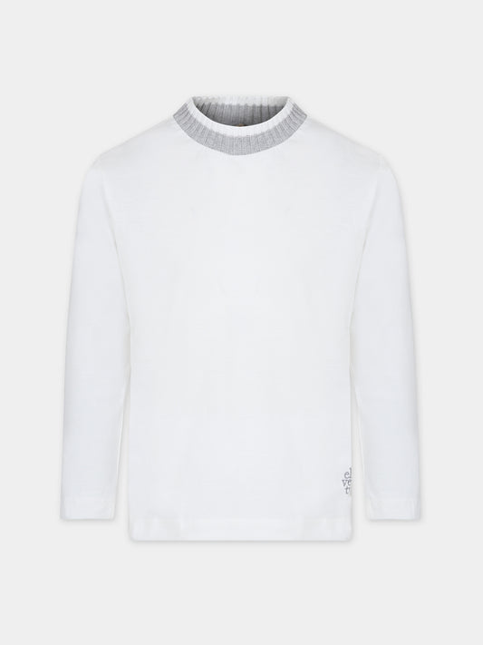 T-shirt bianca per bambino,Eleventy,ET8P10 Z1681 101GR