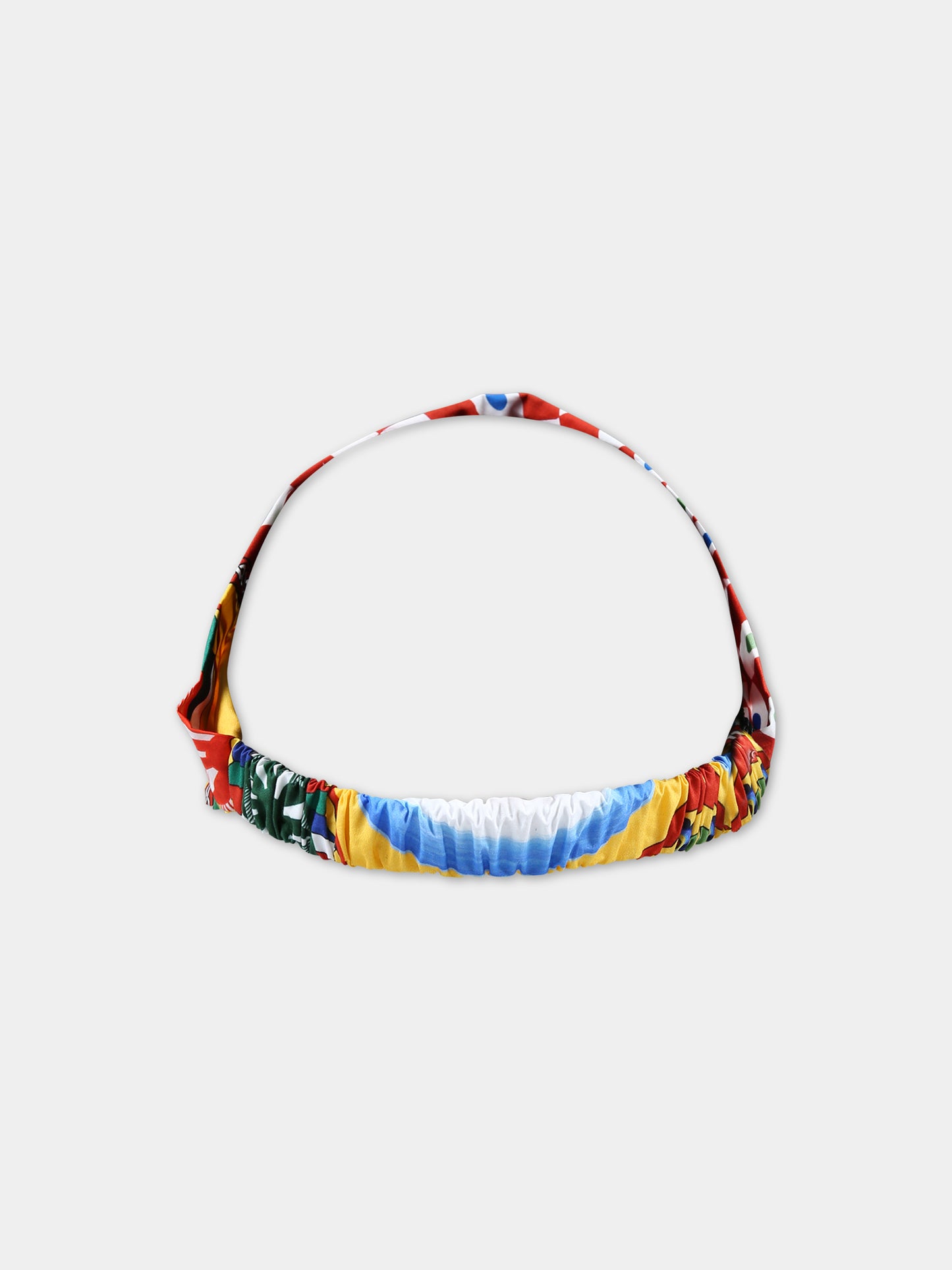 Fascia multicolor per bambina con logo e stampa carretto,Dolce & Gabbana Kids,LB4H91 G7J5G HH4KV