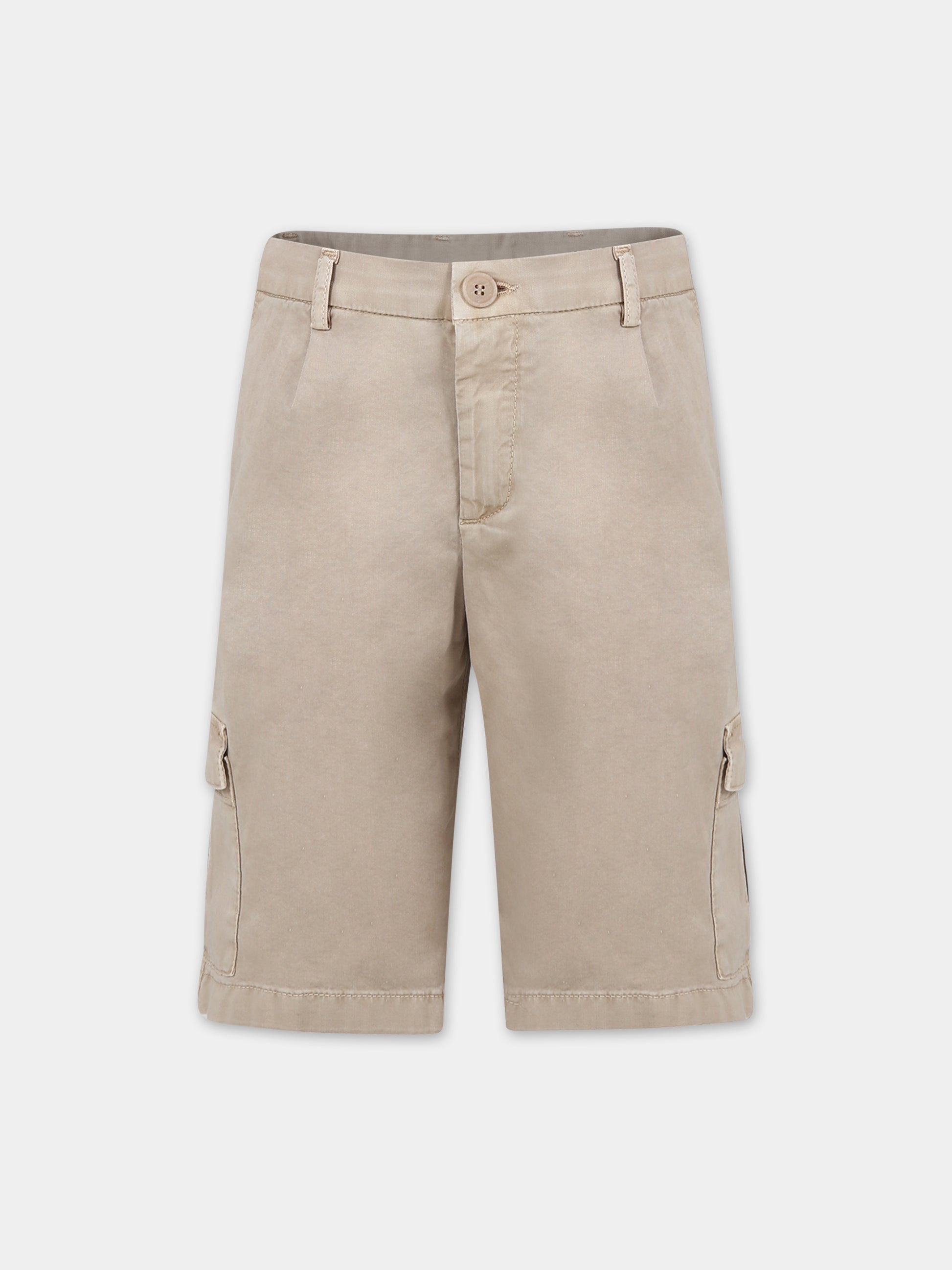 Shorts beige per bambino con logo,Dolce & Gabbana Kids,L43Q21 LY071 M0131