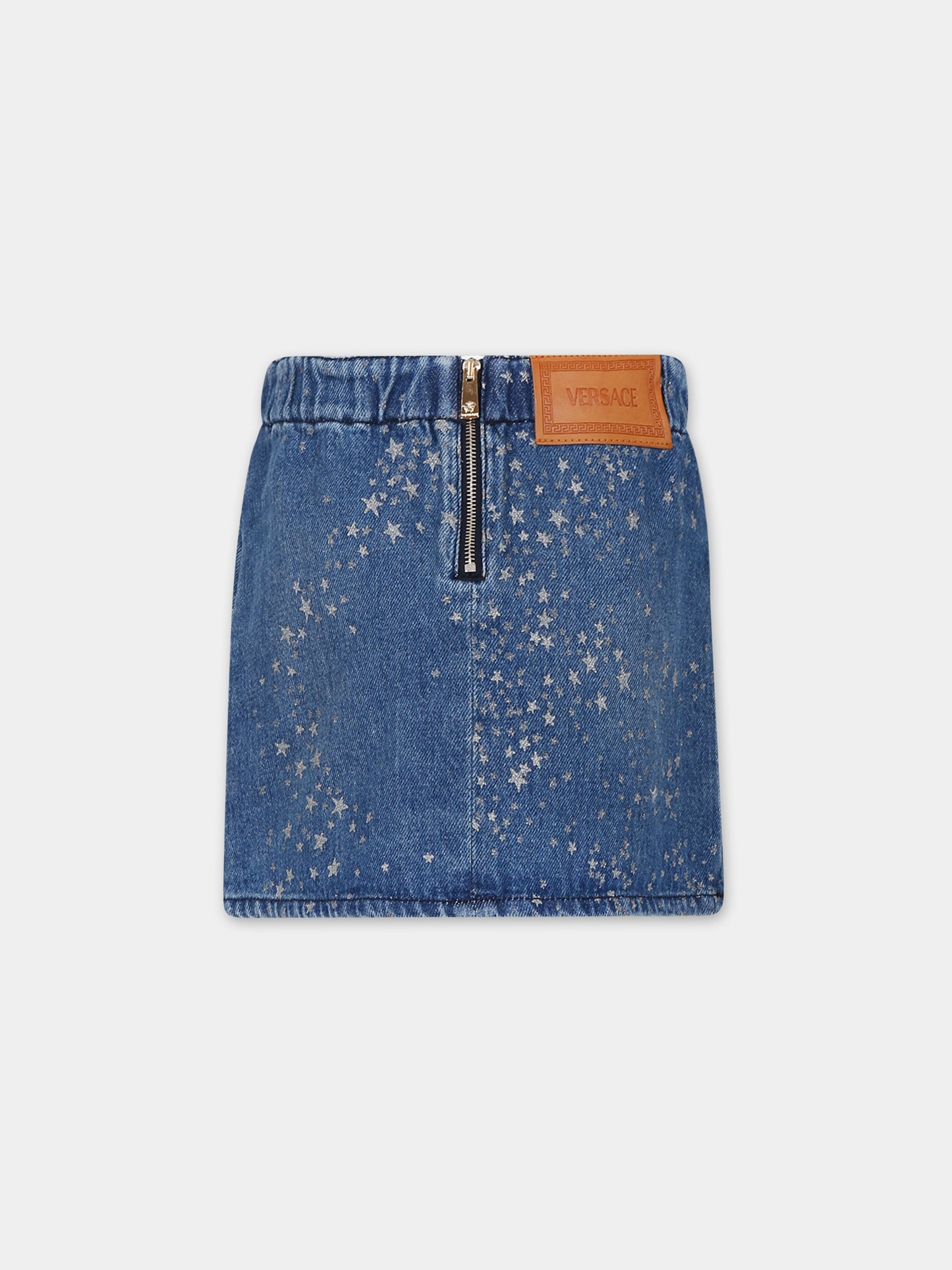 Gonna blu per bambina con stelle,Versace,1010517 1A07592 2D880