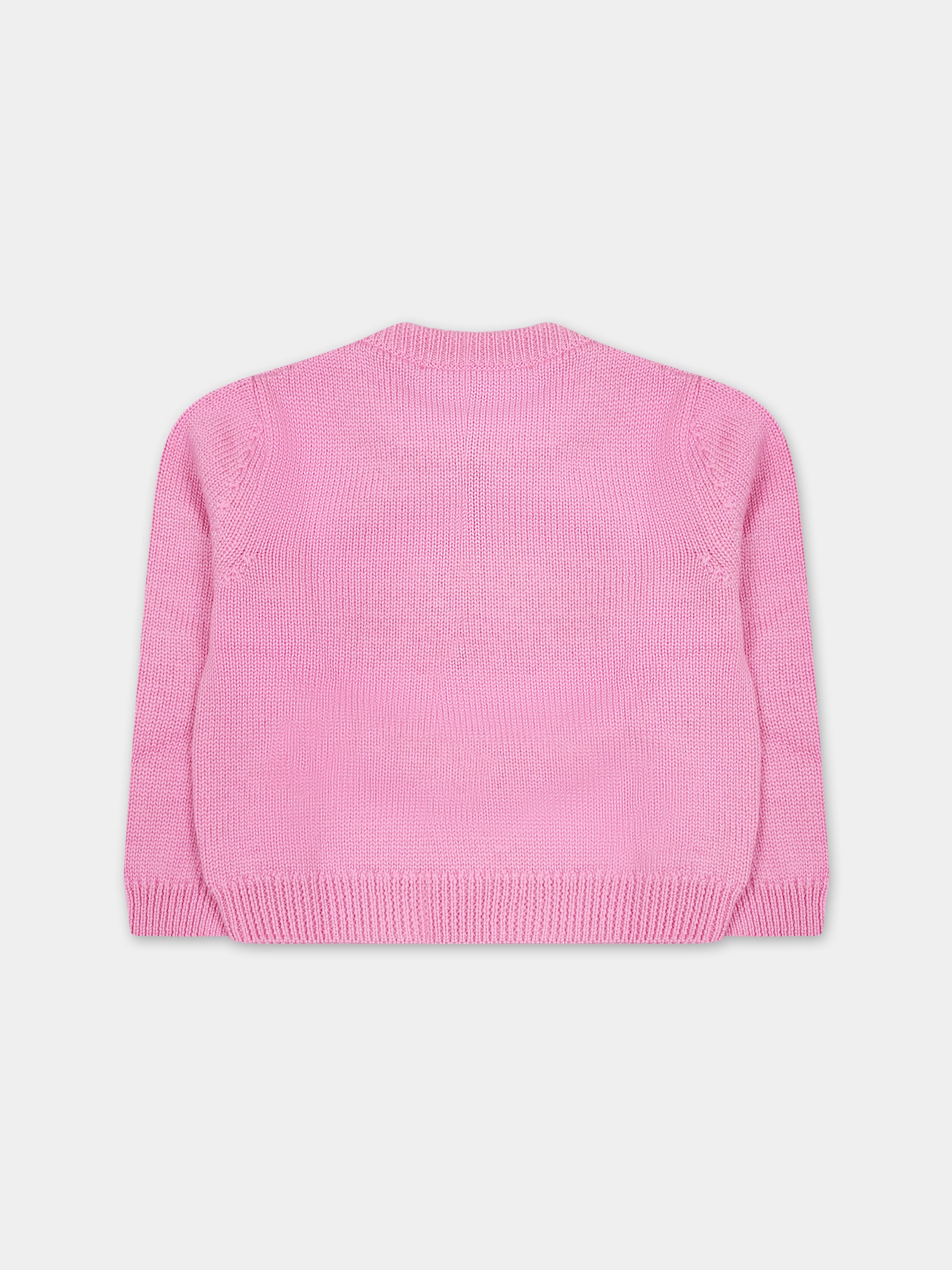 Maglione rosa per neonata con Medusa,Versace,1011441 1A07918 1PK40