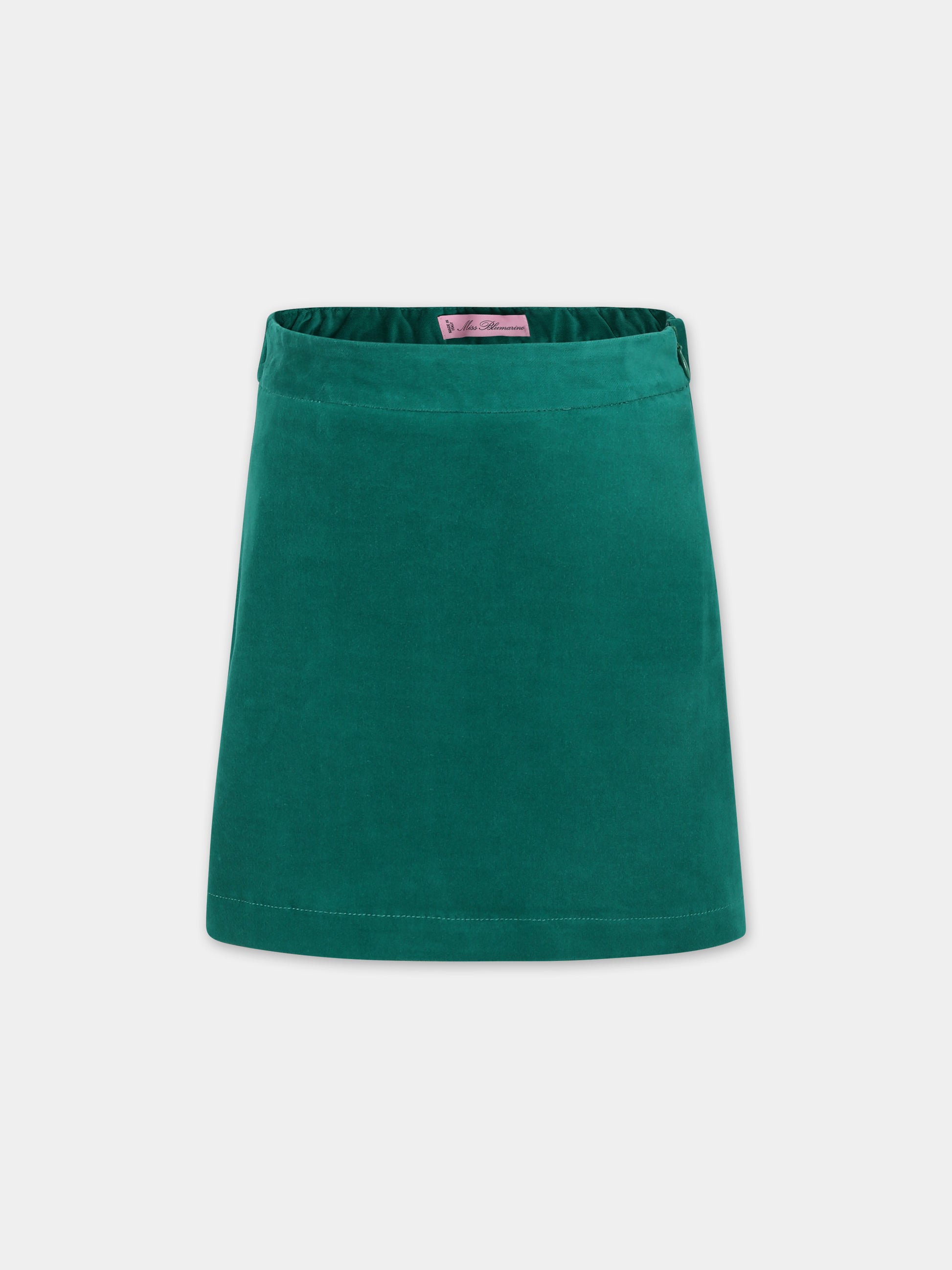 Gonna verde per bambina con logo,Blumarine Baby,IF3166 X0523