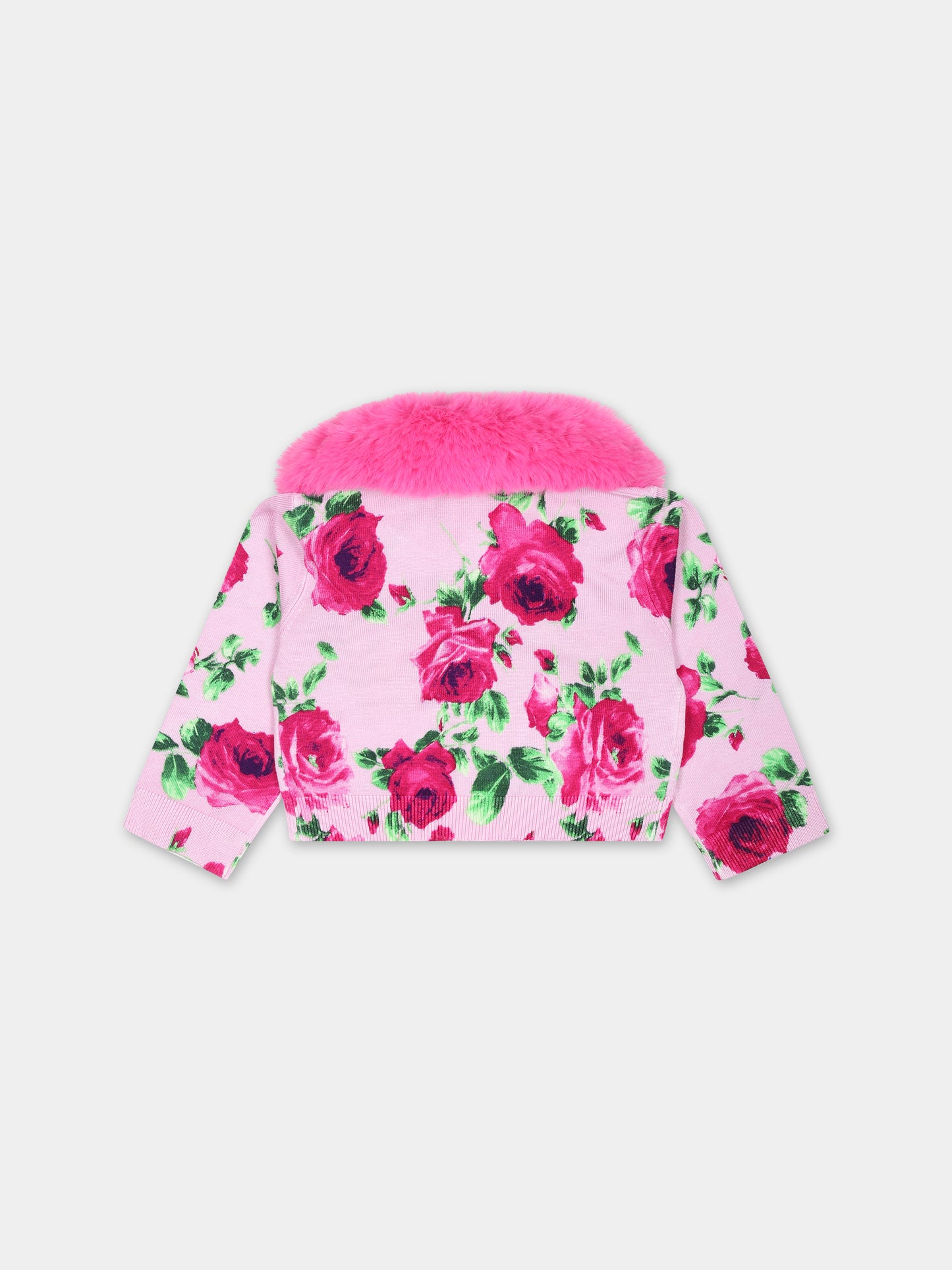 Cardigan rosa per neonata con logo,Blumarine Baby,IF3149 Q9829