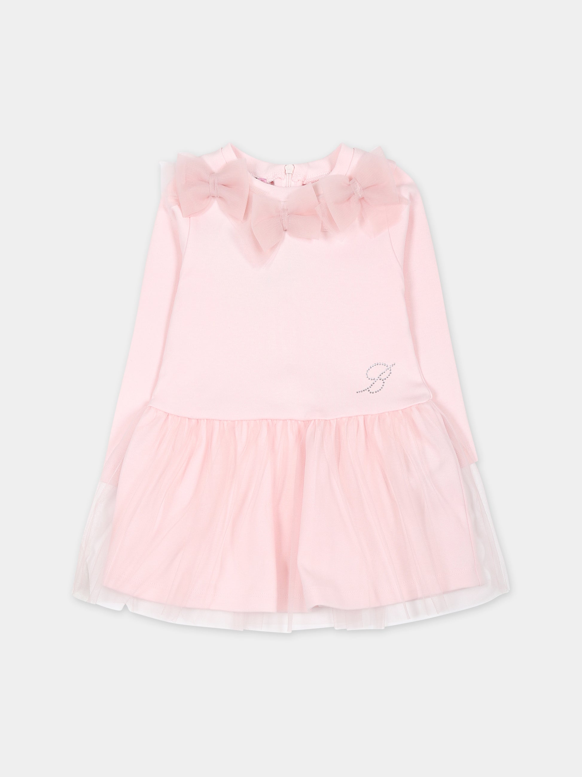 Vestito rosa per neonata con logo,Blumarine Baby,IF3136 X0515
